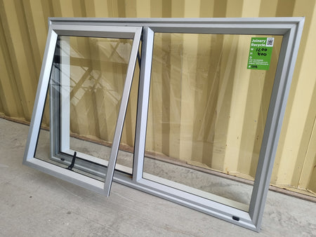 Aluminium Window Silver 1200 W  x 800 H [#5018] Joinery Recycle