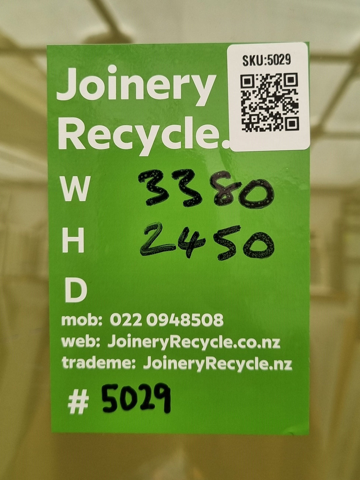 DOUBLE GLAZED STACKER Ranch Slider Ironsand 3380 W x 2450 H [#5029 SF] Joinery Recycle