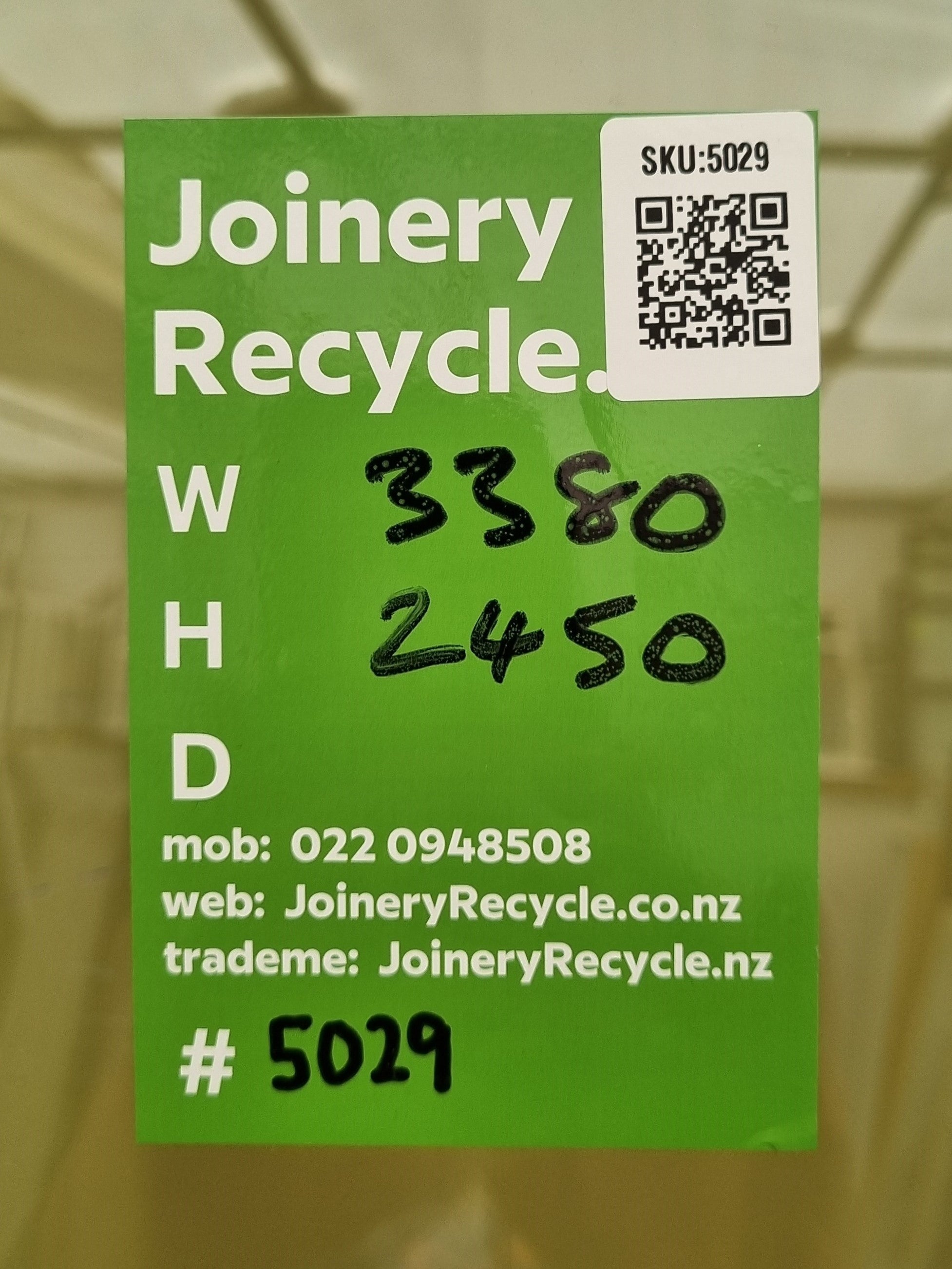 DOUBLE GLAZED STACKER Ranch Slider Ironsand 3380 W x 2450 H [#5029 SF] Joinery Recycle
