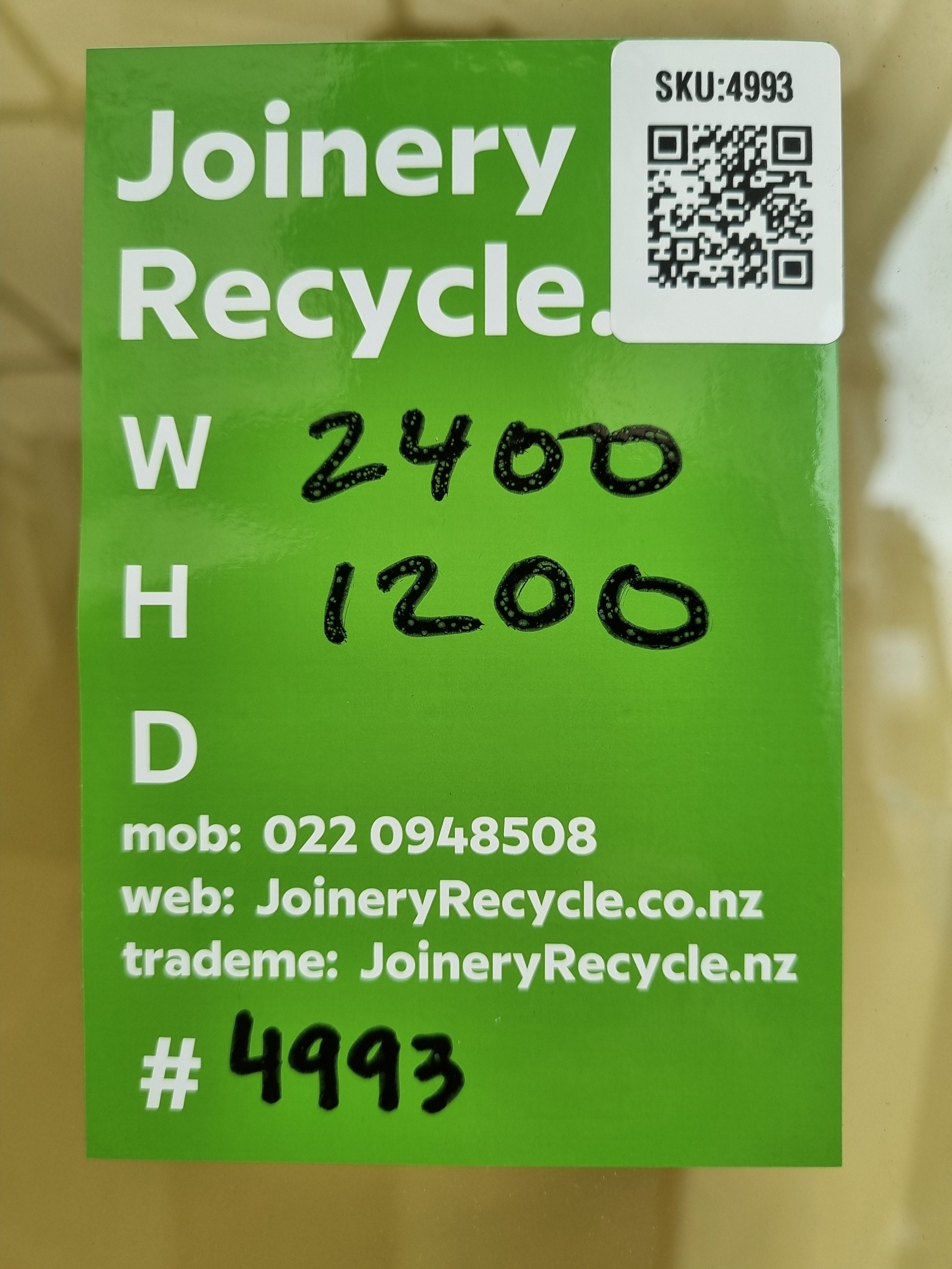 Aluminium Window Blue  2400 W  x 1200 H [#4993] Joinery Recycle