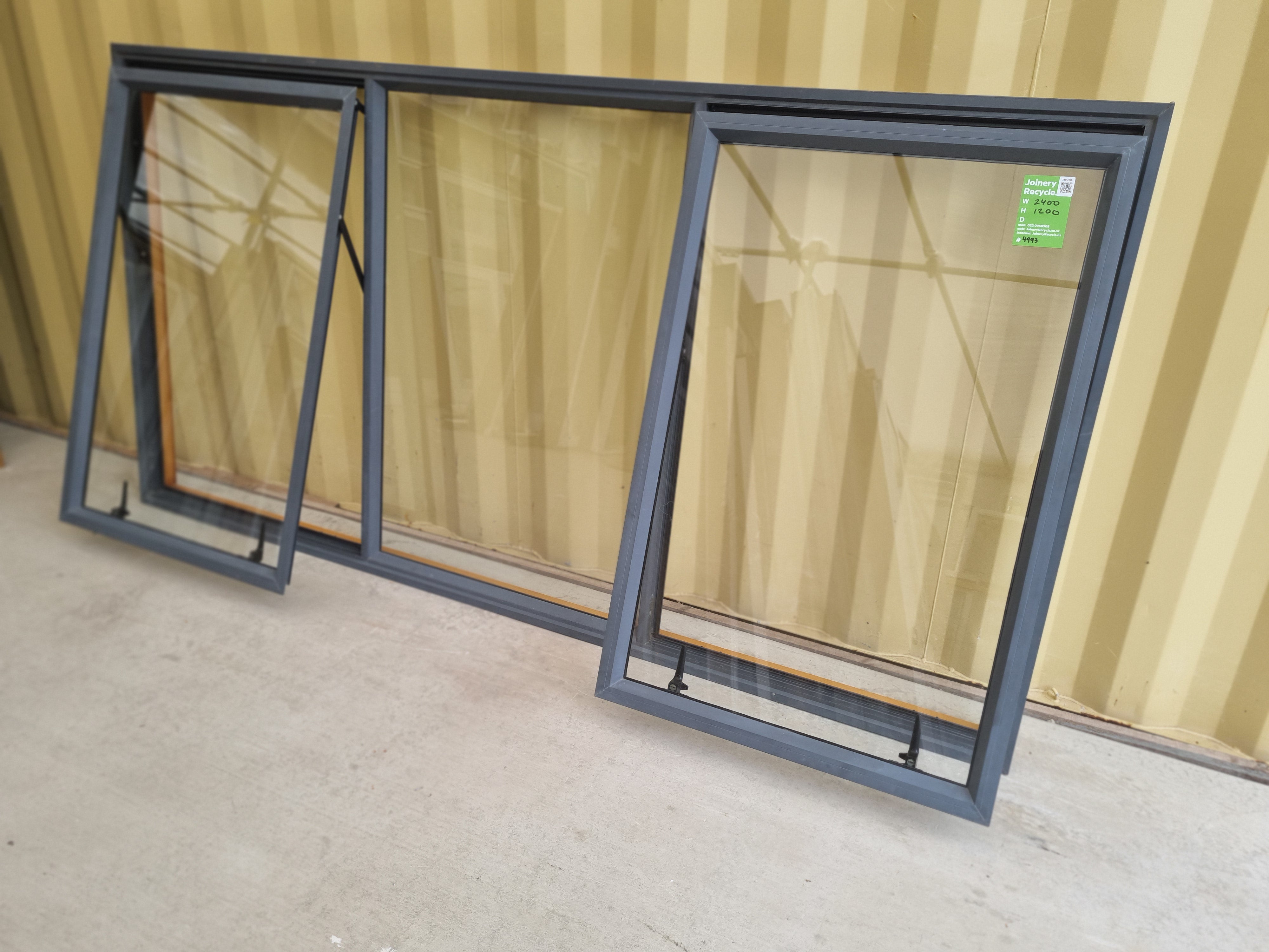 Aluminium Window Blue  2400 W  x 1200 H [#4993] Joinery Recycle
