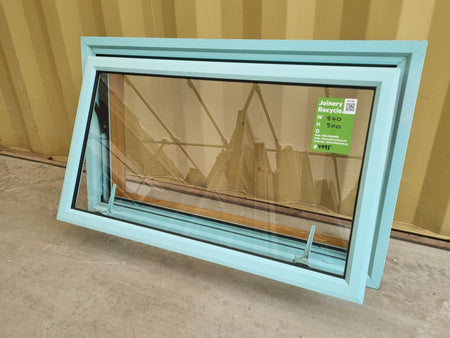 Aluminium Window Teal  840 W  x 500 H [#4995] Joinery Recycle