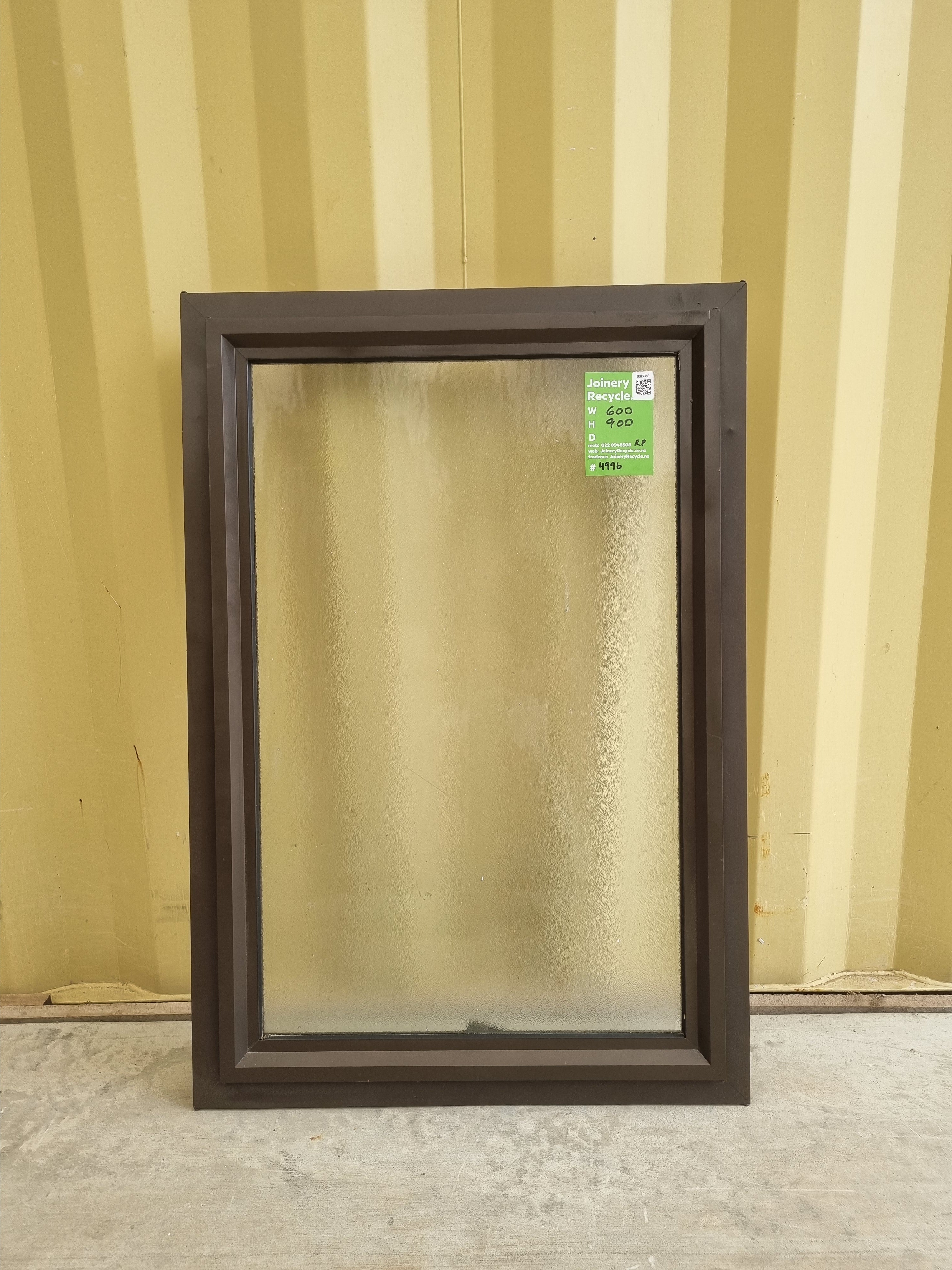 Aluminium Window Brown 600 W  x 900 H [#4996] Joinery Recycle