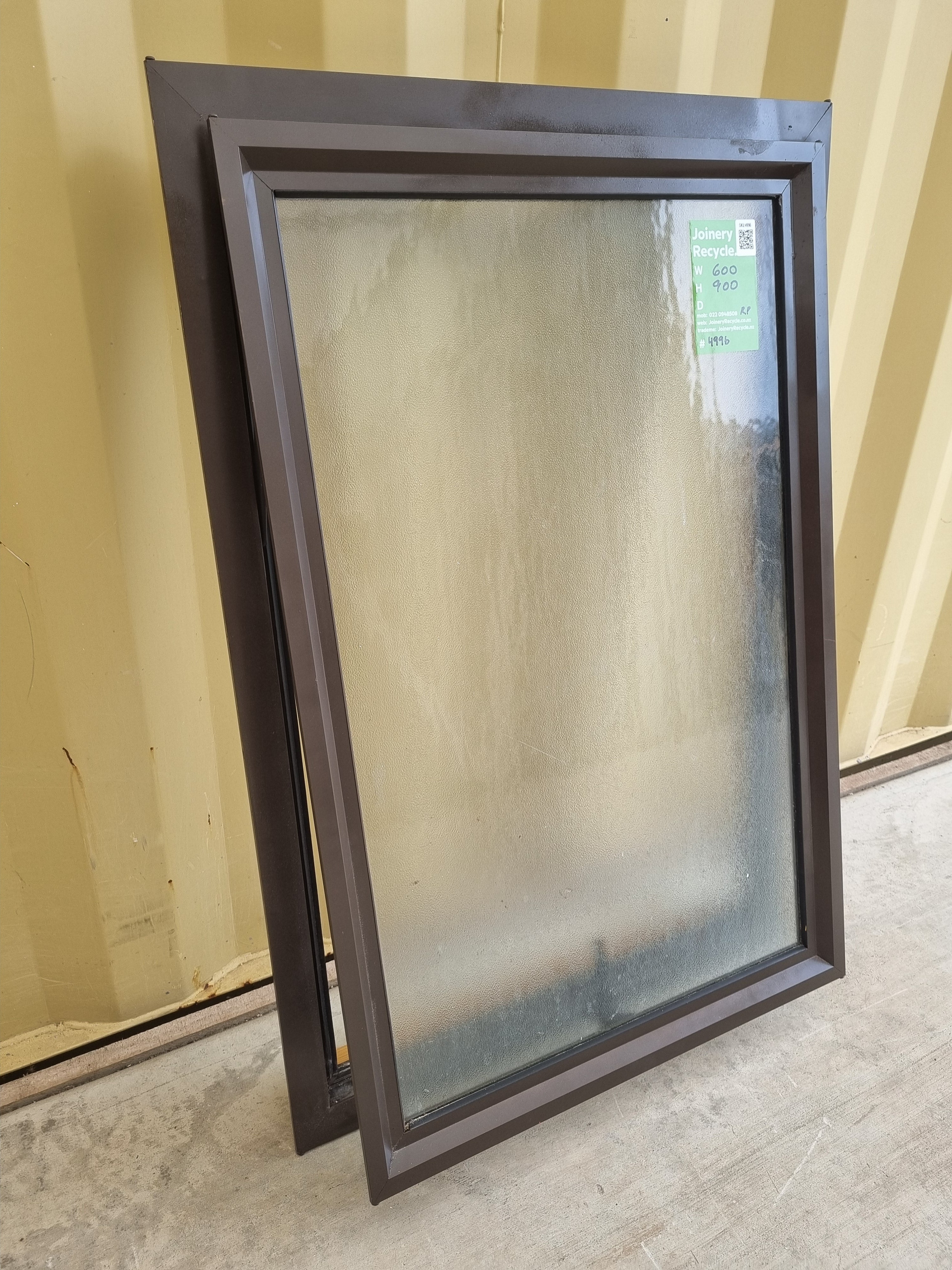 Aluminium Window Brown 600 W  x 900 H [#4996] Joinery Recycle