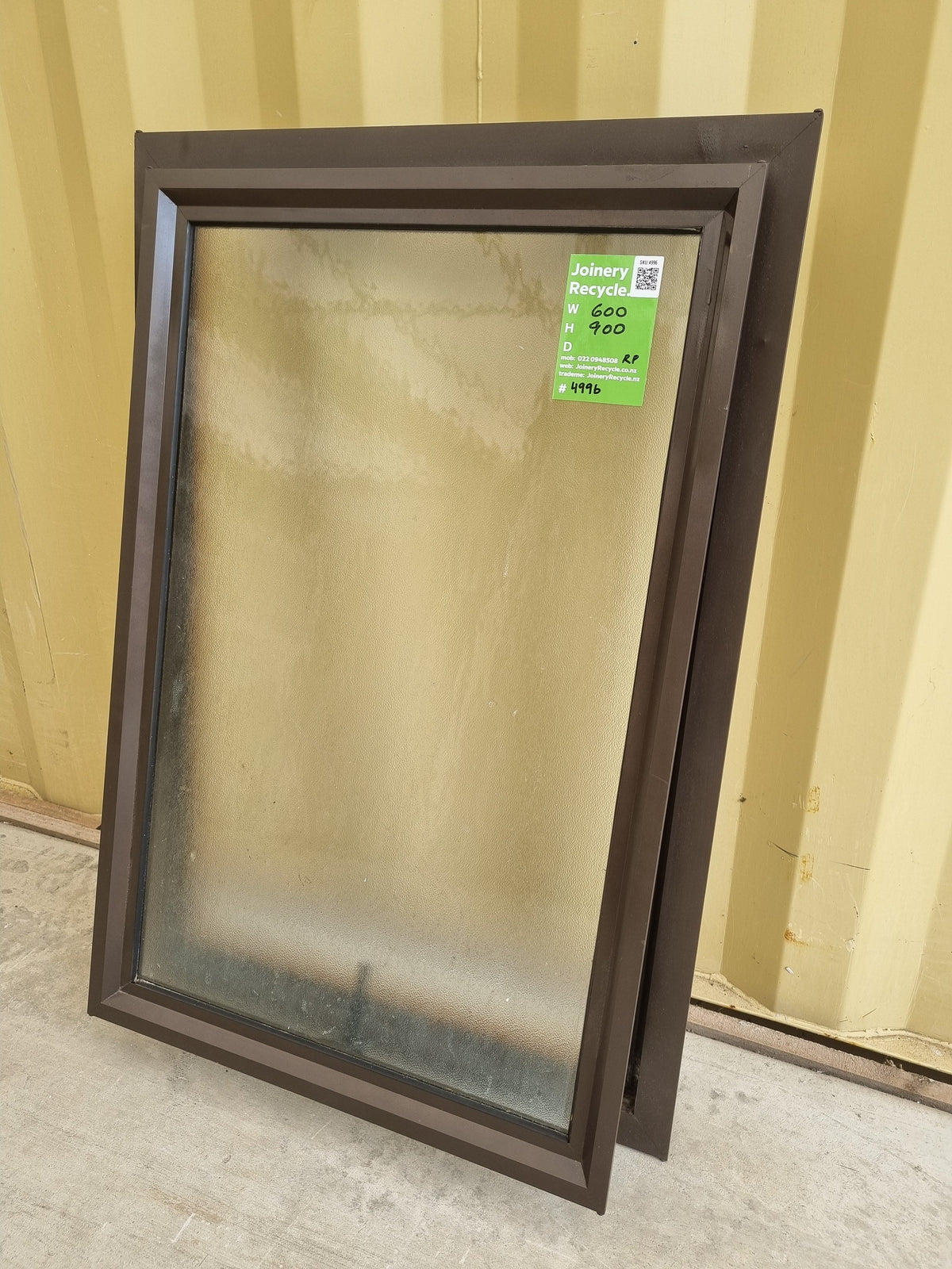 Aluminium Window Brown 600 W  x 900 H [#4996] Joinery Recycle