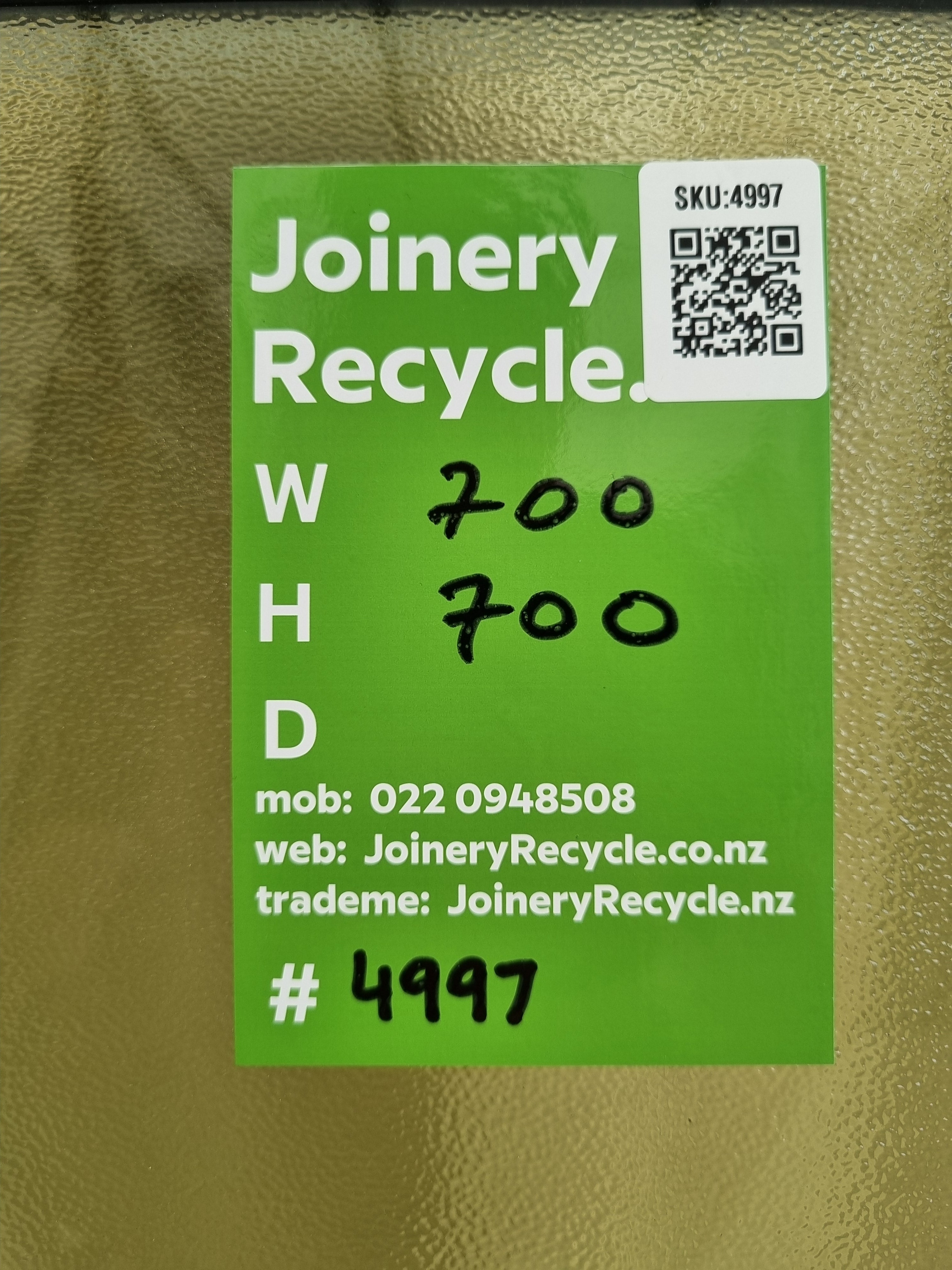 Aluminium Window White 700 W  x  700 H  [#4997] Joinery Recycle