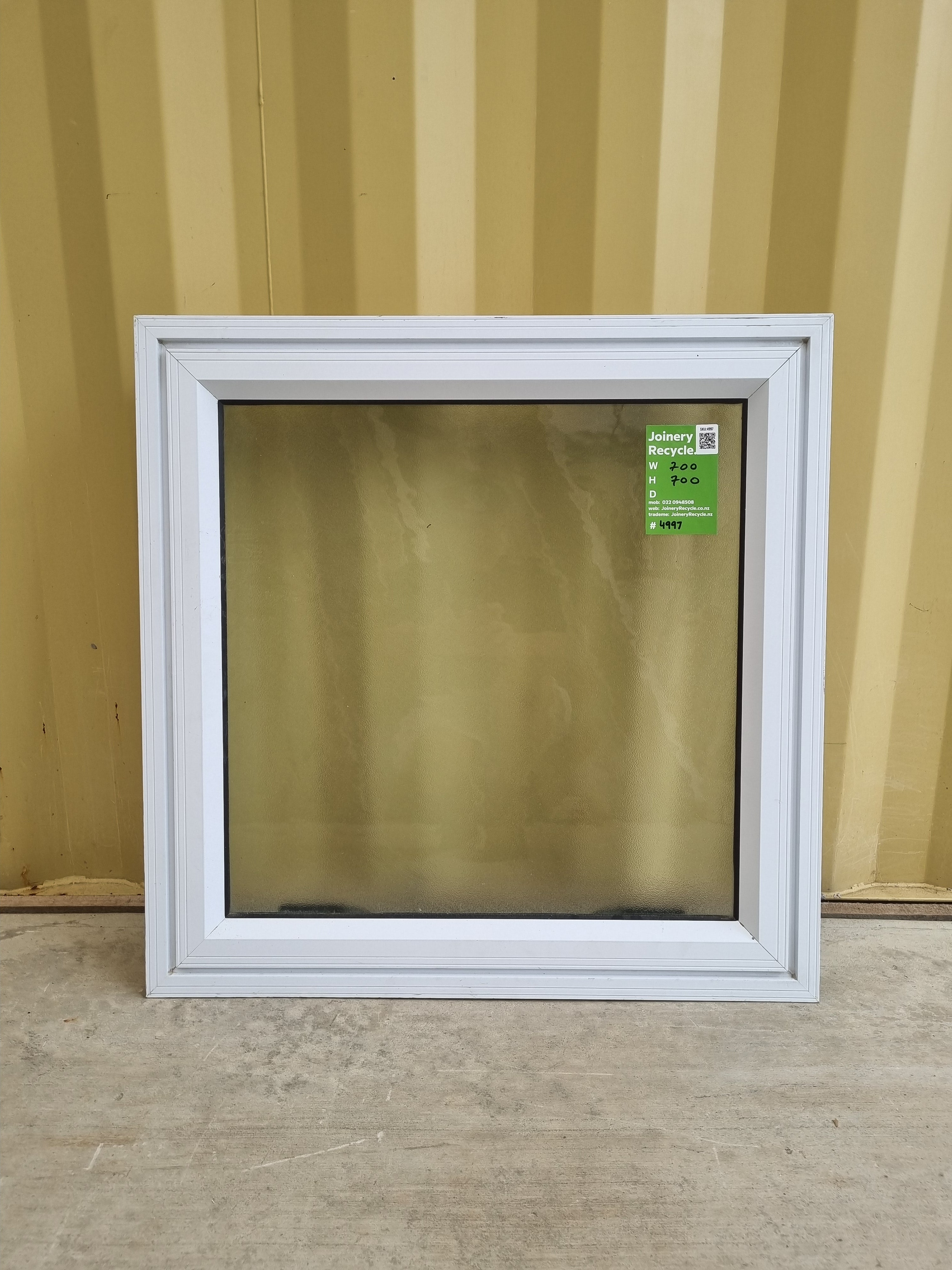 Aluminium Window White 700 W  x  700 H  [#4997] Joinery Recycle
