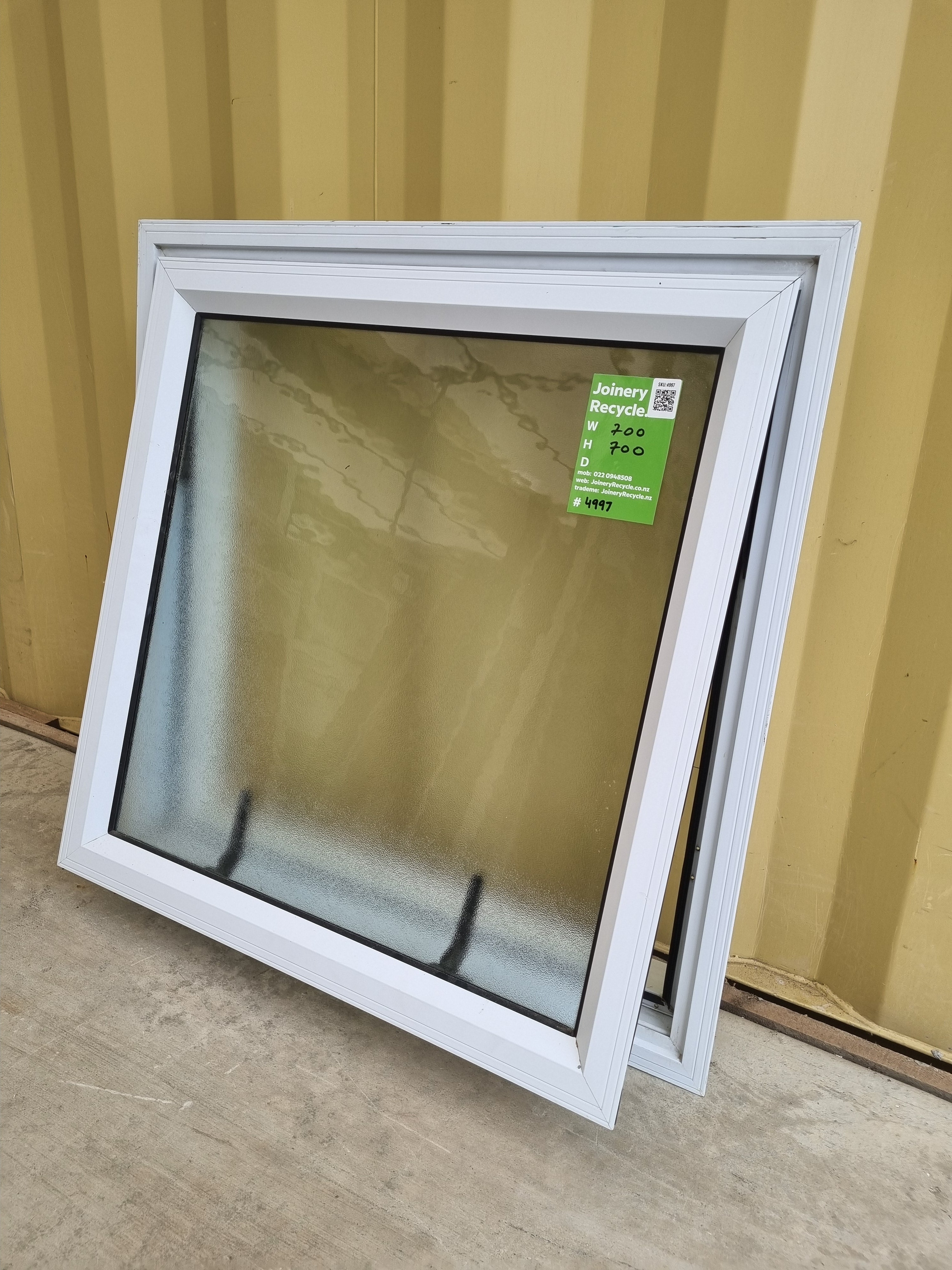 Aluminium Window White 700 W  x  700 H  [#4997] Joinery Recycle