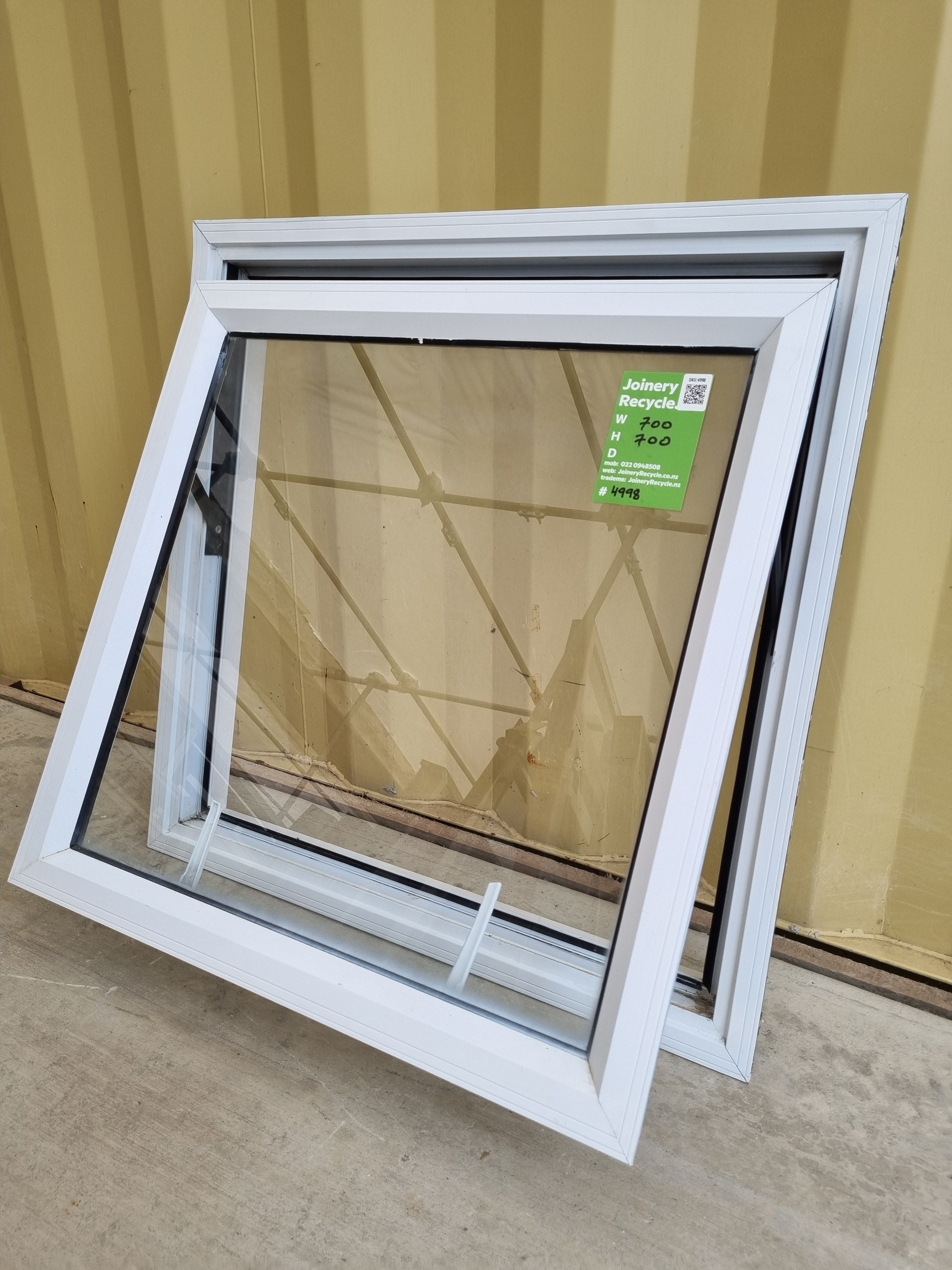 Aluminium Window White 700 W  x  700 H  [#4998] Joinery Recycle