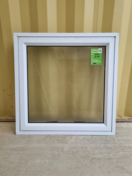 Aluminium Window White 690 W  x  690 H  [#4999] Joinery Recycle