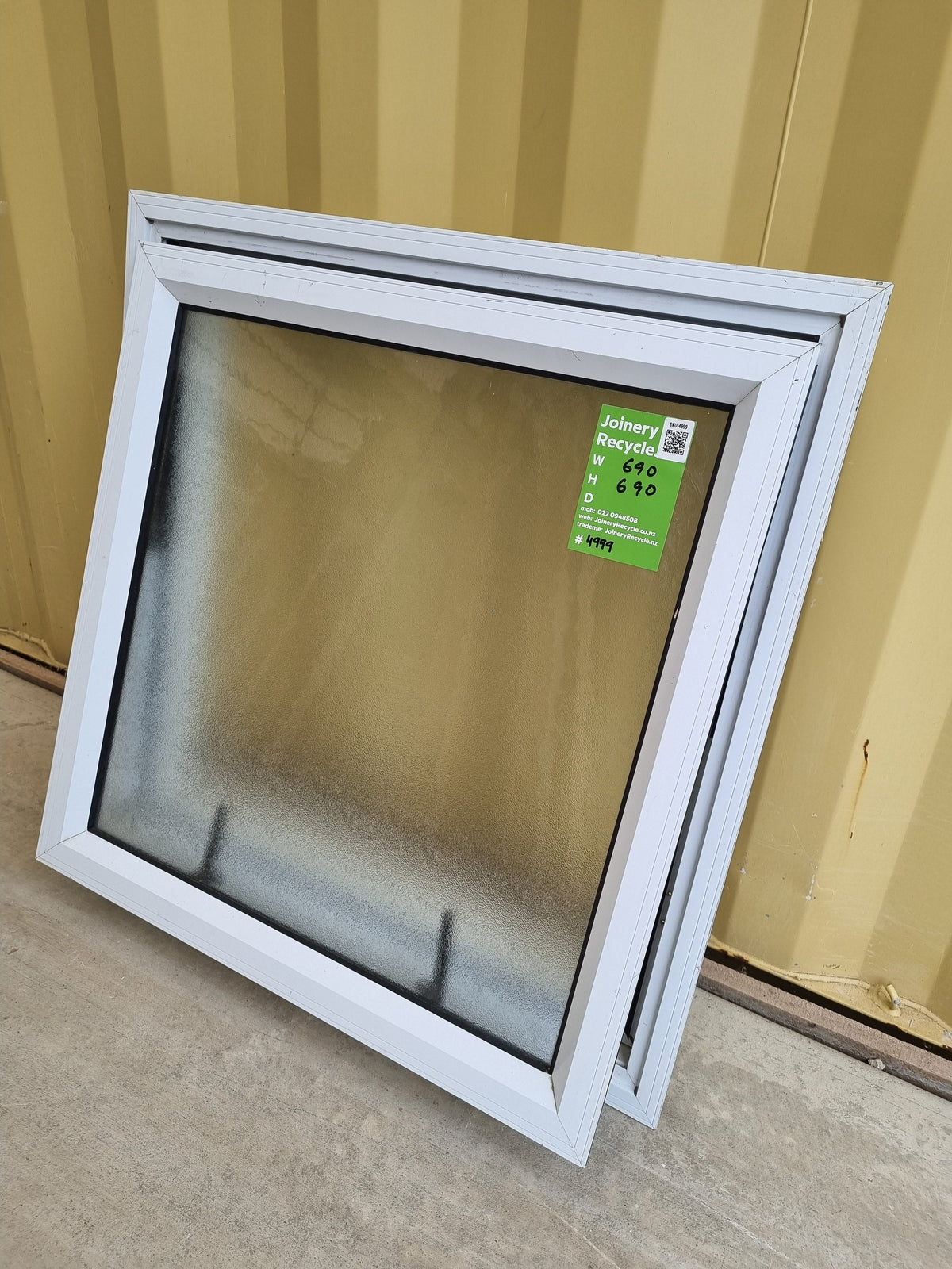 Aluminium Window White 690 W  x  690 H  [#4999] Joinery Recycle