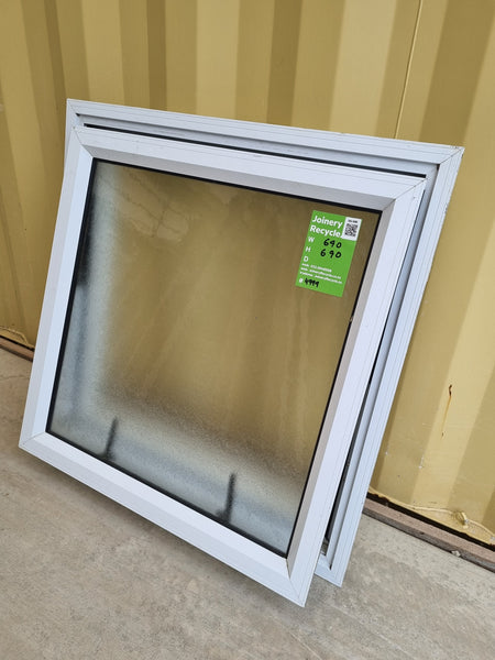 Aluminium Window White 690 W  x  690 H  [#4999] Joinery Recycle