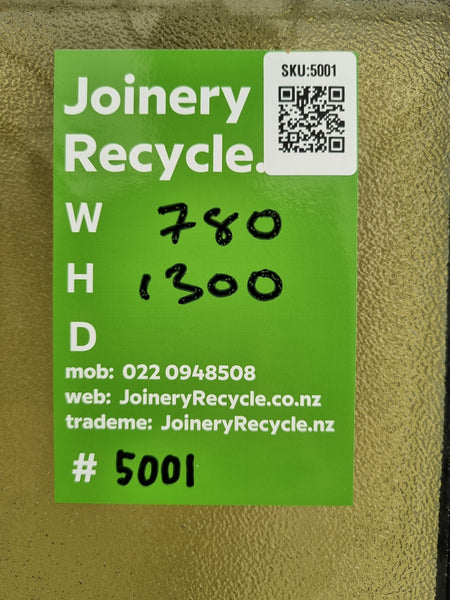 Aluminium Window White  780 W  x 1300  H  [#5001] Joinery Recycle