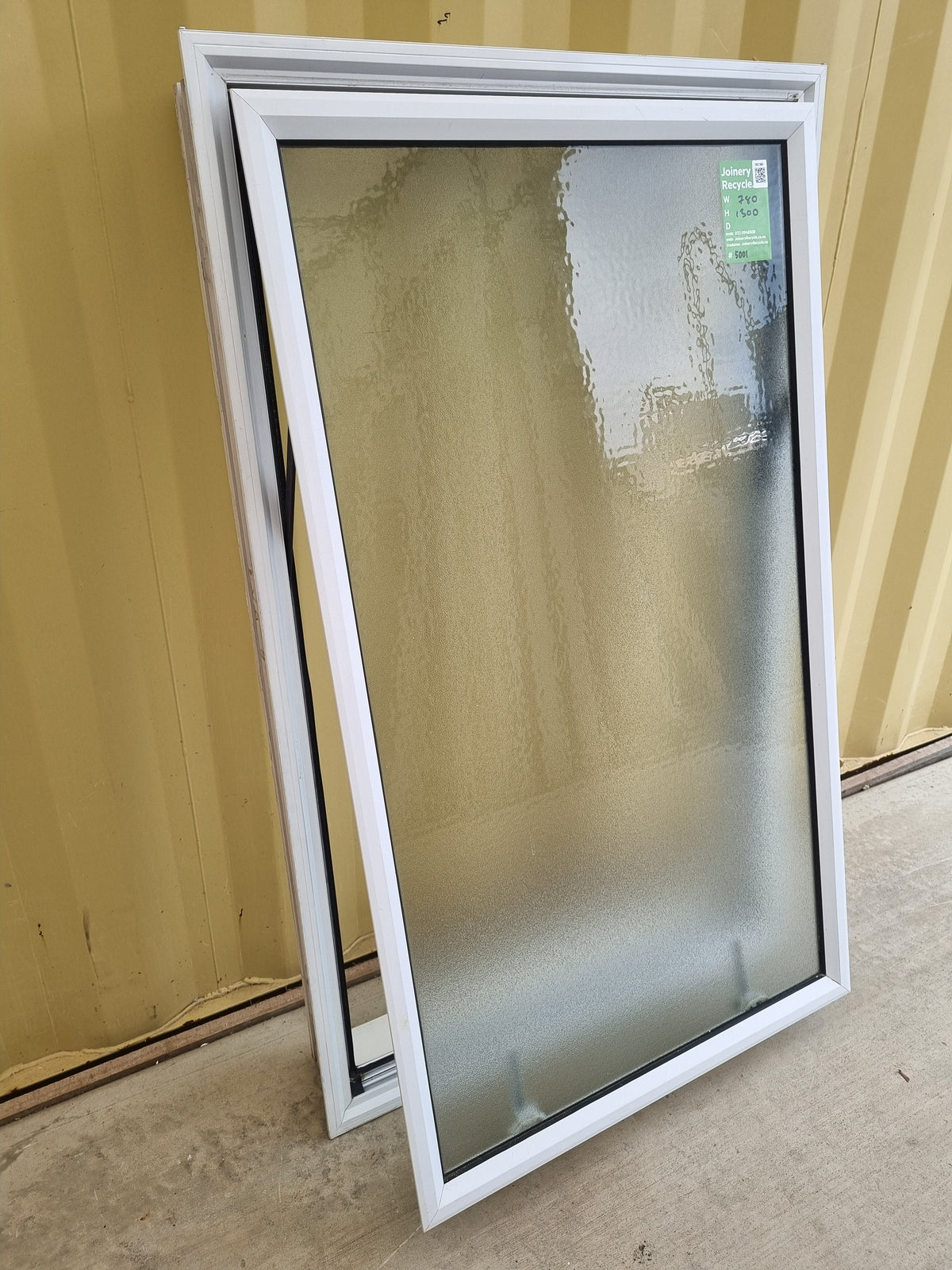 Aluminium Window White  780 W  x 1300  H  [#5001] Joinery Recycle