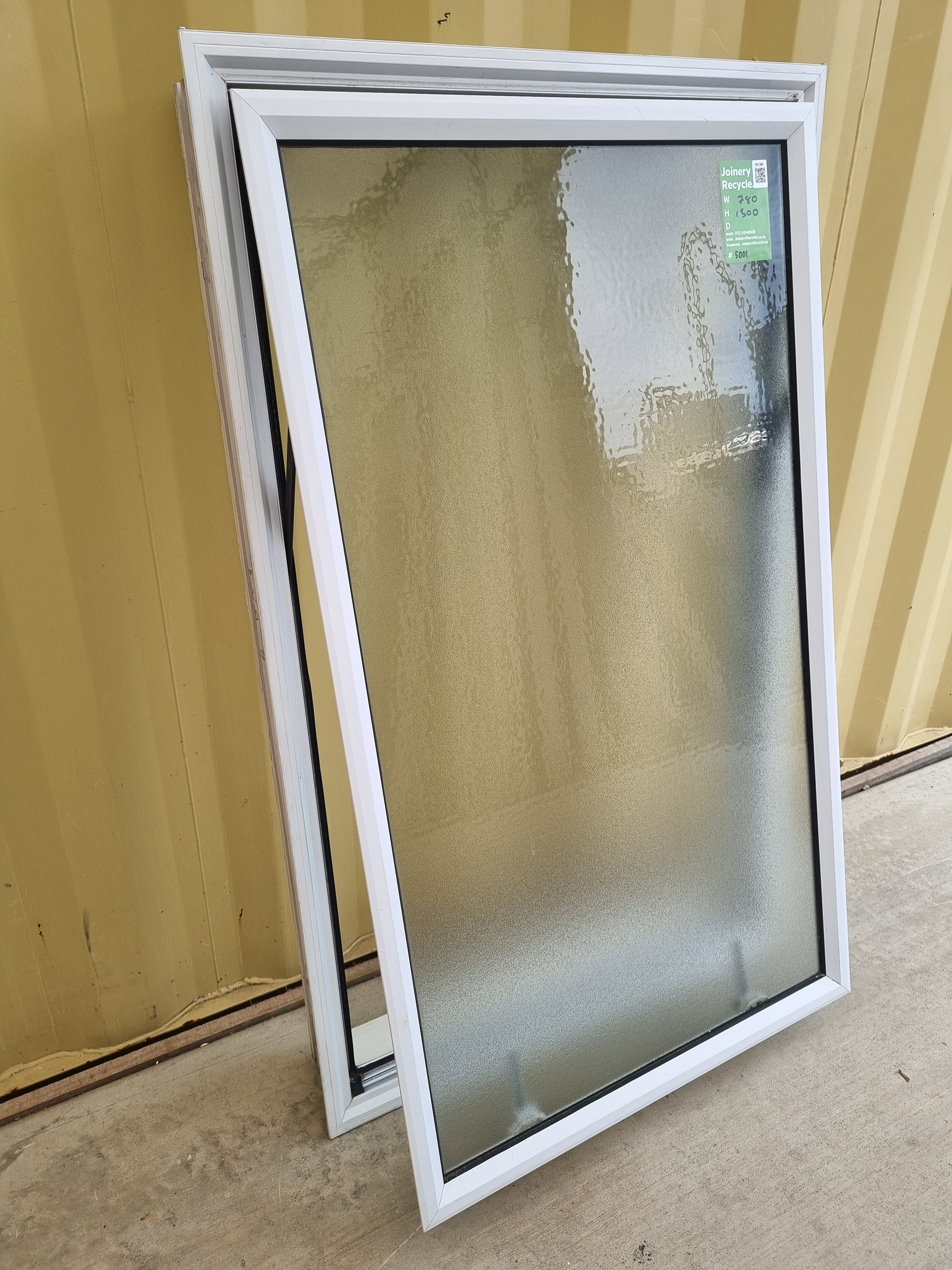 Aluminium Window White  780 W  x 1300  H  [#5001] Joinery Recycle
