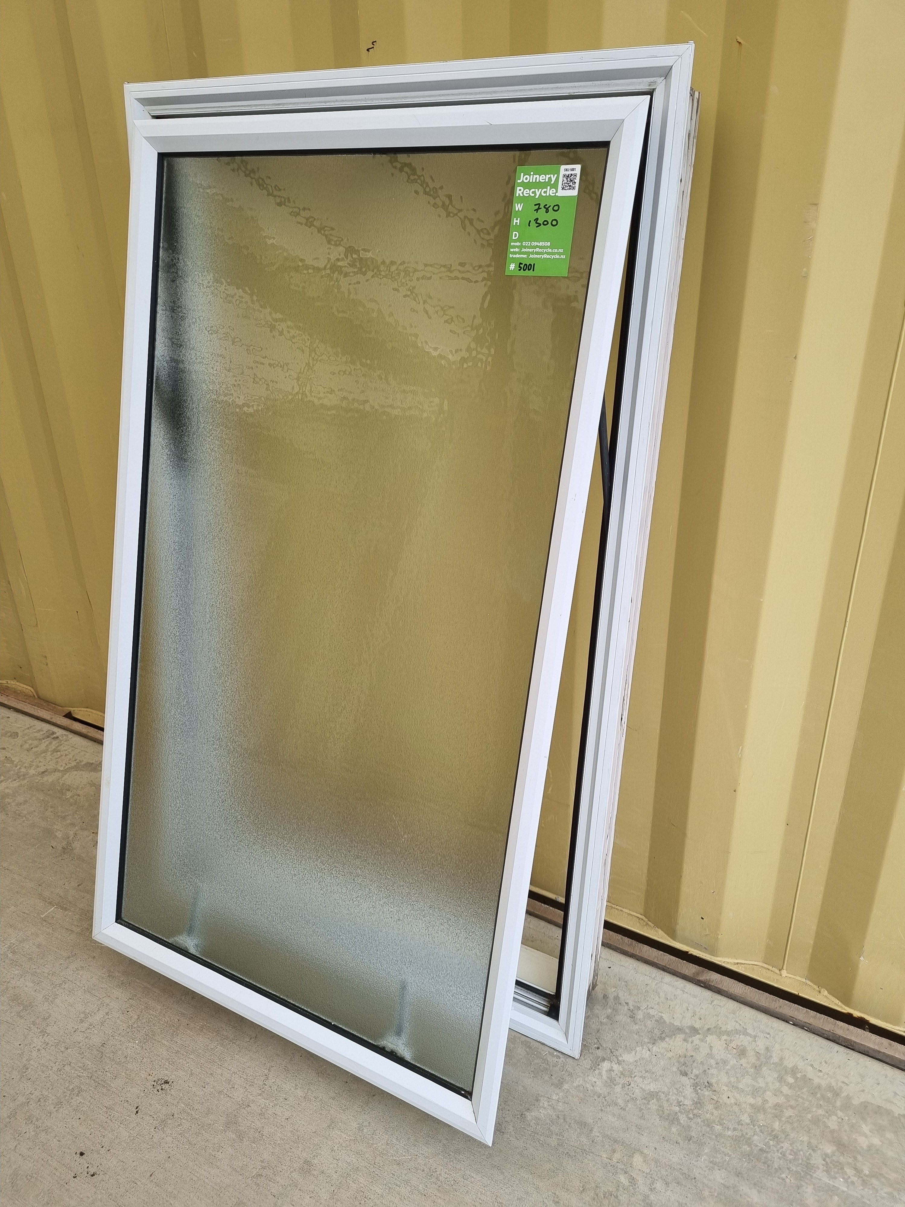 Aluminium Window White  780 W  x 1300  H  [#5001] Joinery Recycle