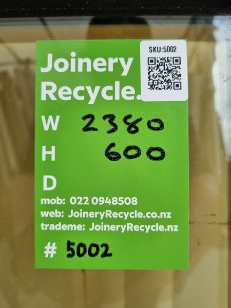 Double Glazed Aluminium Window Grey 2380 W  x 600 H [#5002] Joinery Recycle