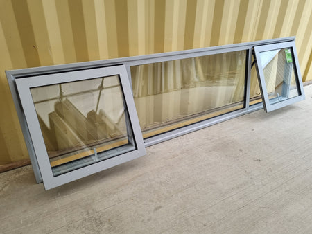 Double Glazed Aluminium Window Grey 2380 W  x 600 H [#5002] Joinery Recycle