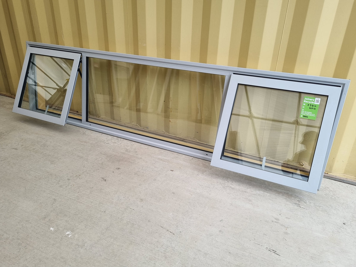 Double Glazed Aluminium Window Grey 2380 W  x 600 H [#5002] Joinery Recycle