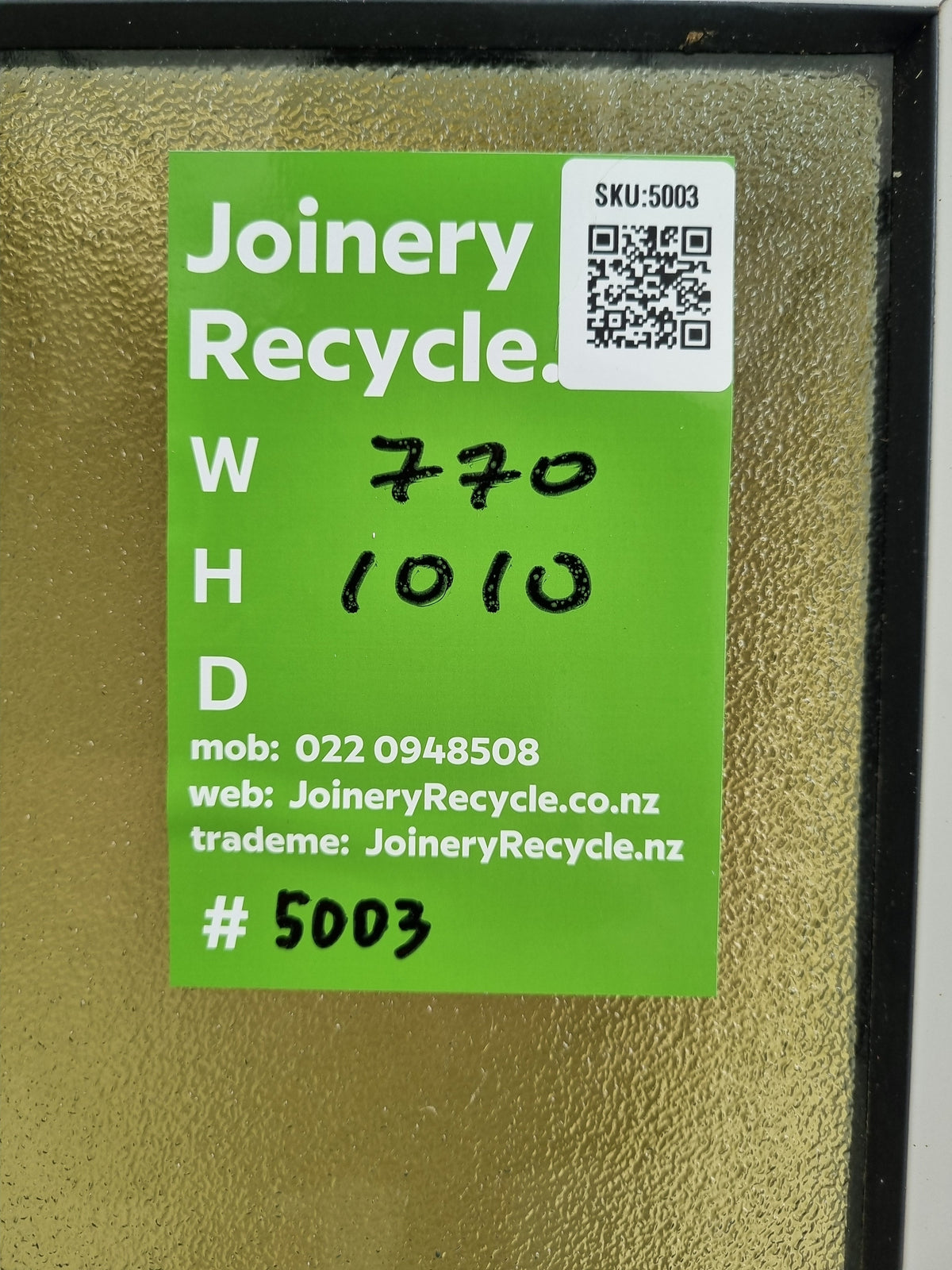 Aluminium Window White  770 W  x  1010 H  [#5003] Joinery Recycle