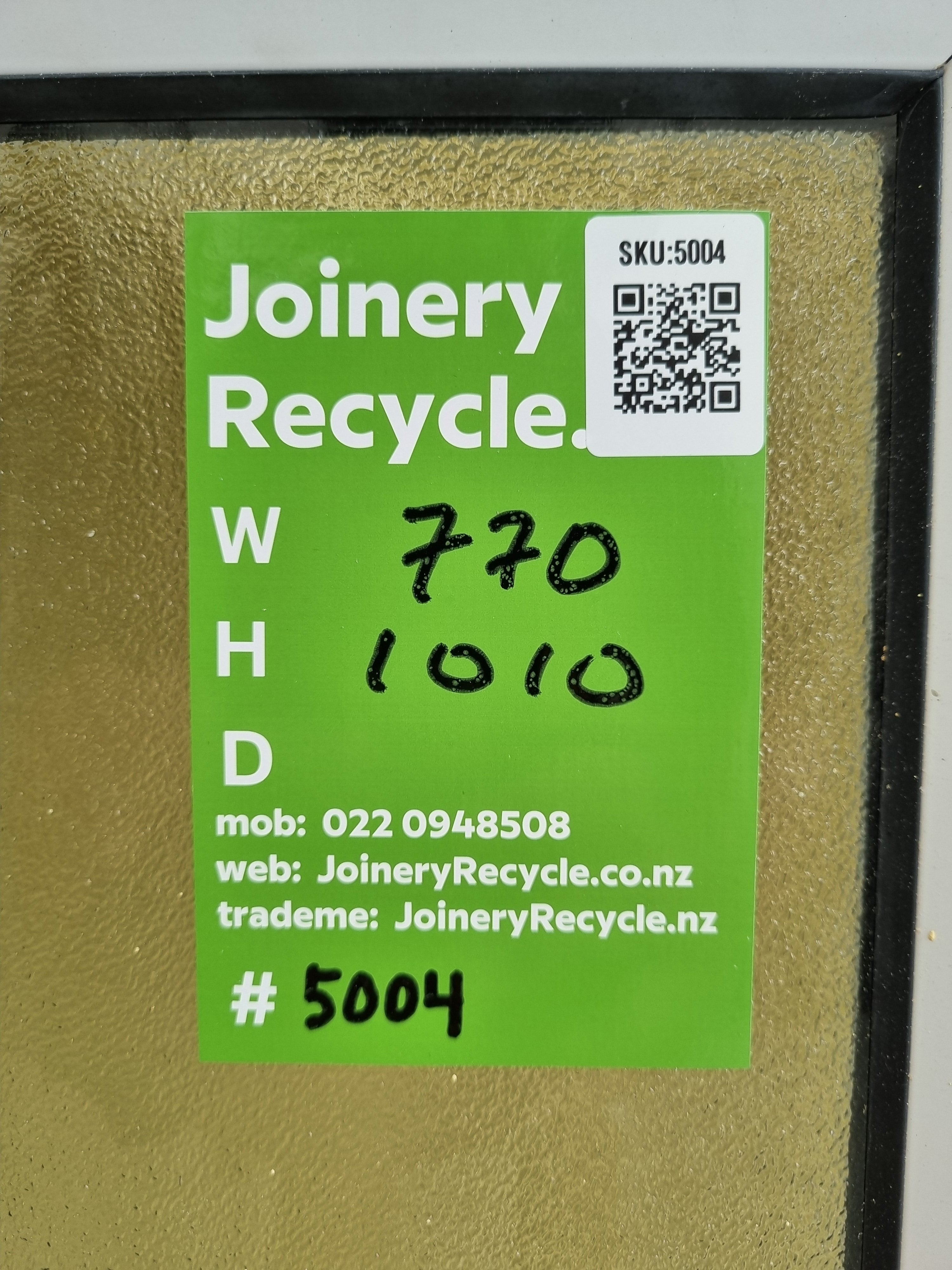 Aluminium Window White  770 W  x  1010 H  [#5004] Joinery Recycle