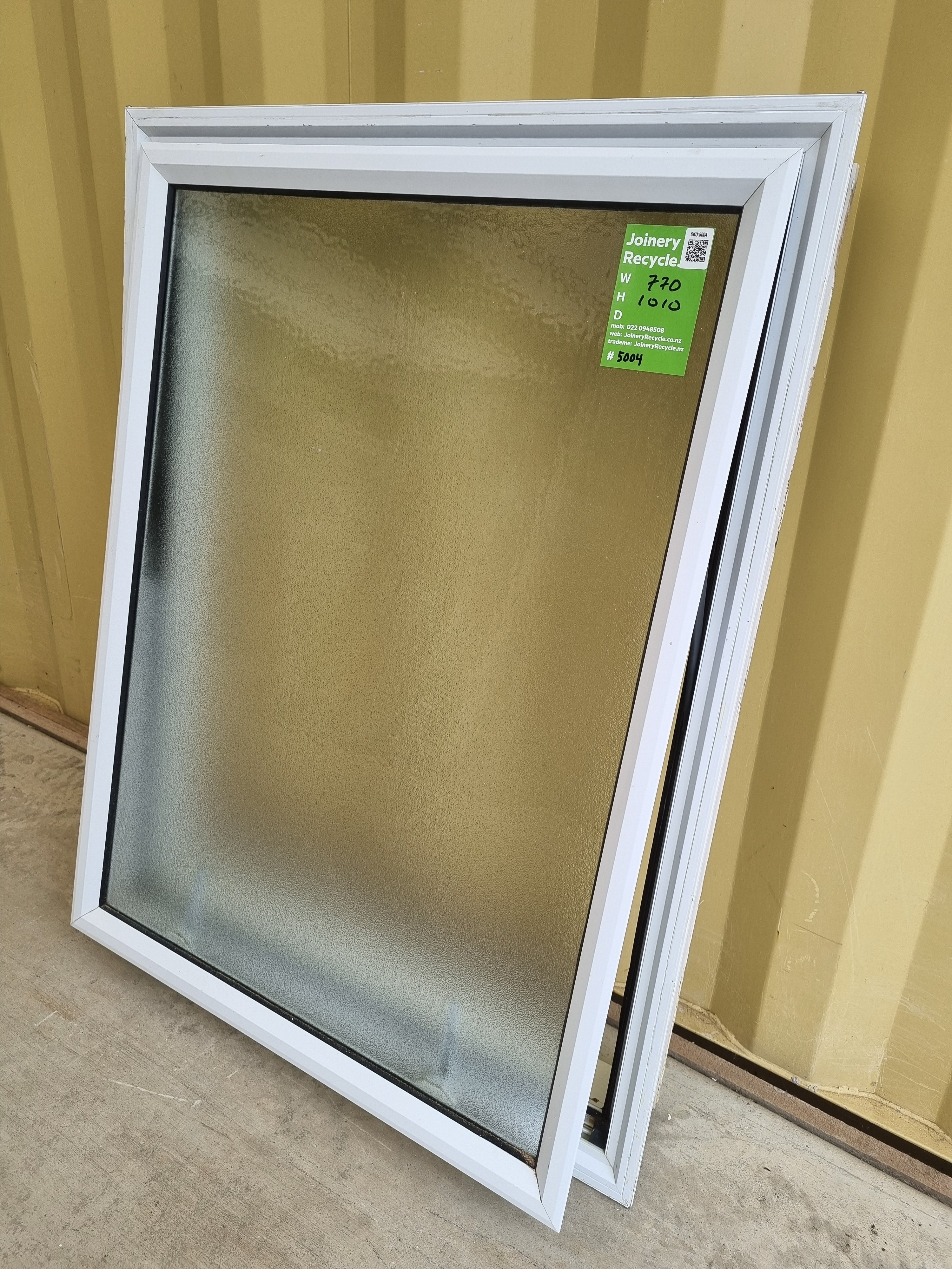 Aluminium Window White  770 W  x  1010 H  [#5004] Joinery Recycle