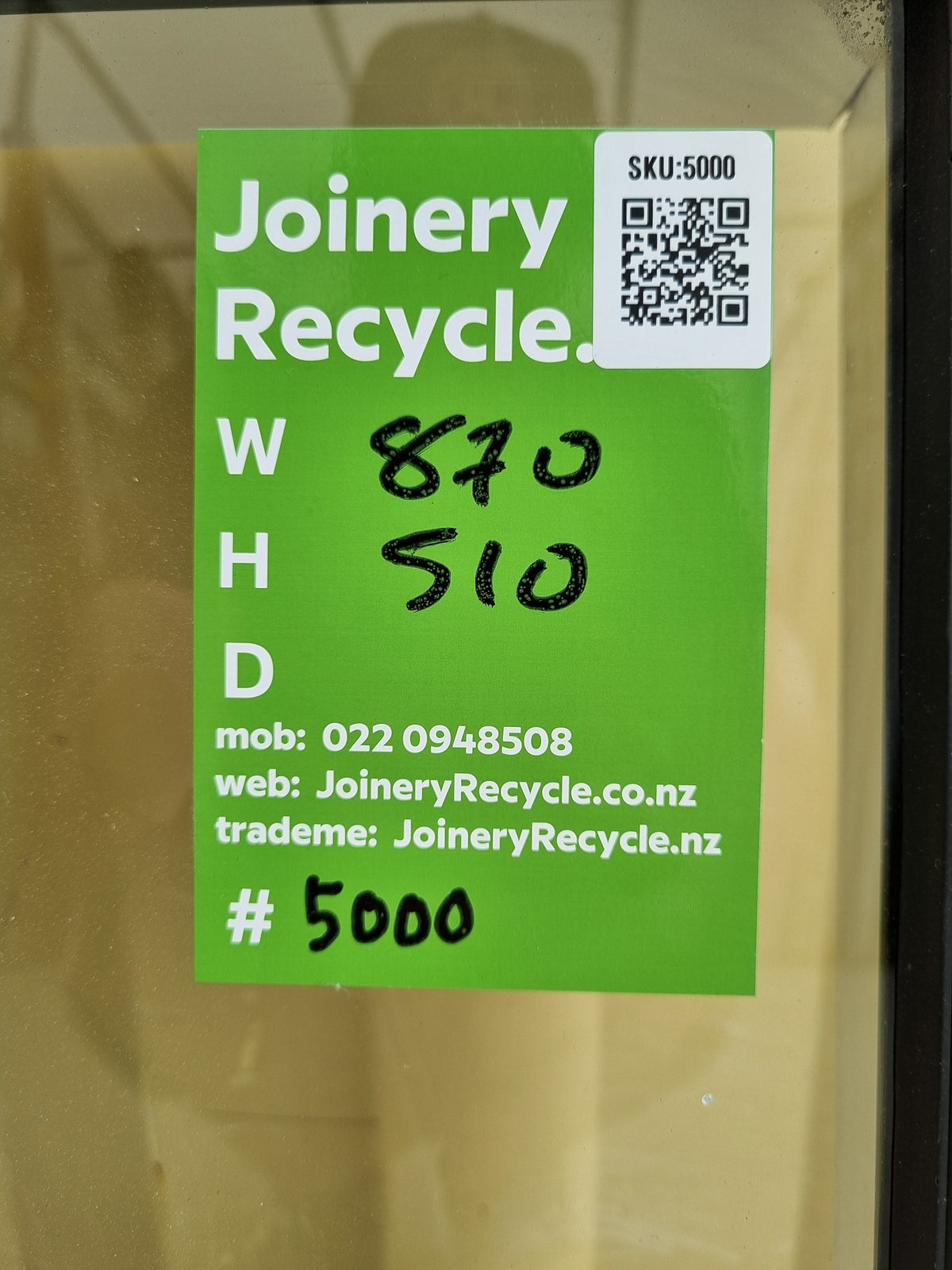 Aluminium Window Dark Green 870  W  x 510 H [#5000] Joinery Recycle