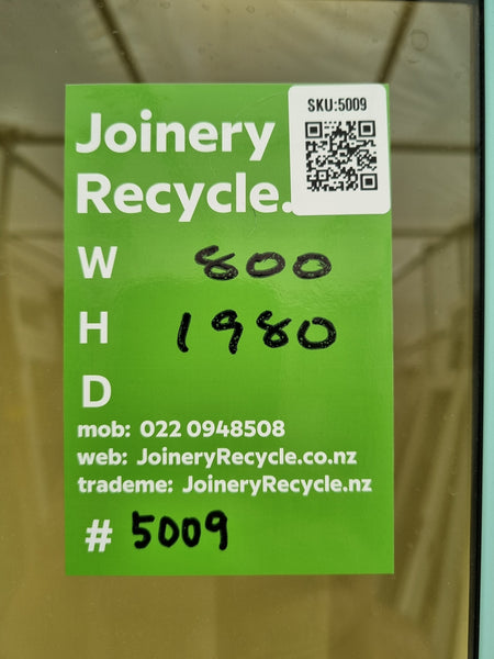 Aluminium & Glass Single Door 800 W x 1980 H  [#5009] Joinery Recycle