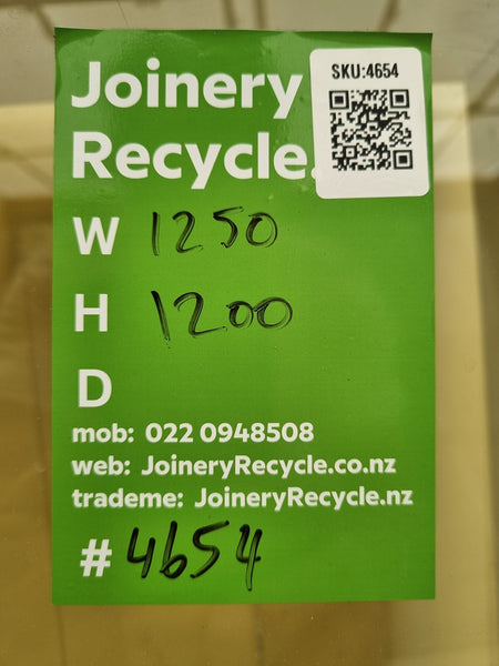 Aluminium Window White  1250 W  x  1200 H  [#4654 SF] Joinery Recycle