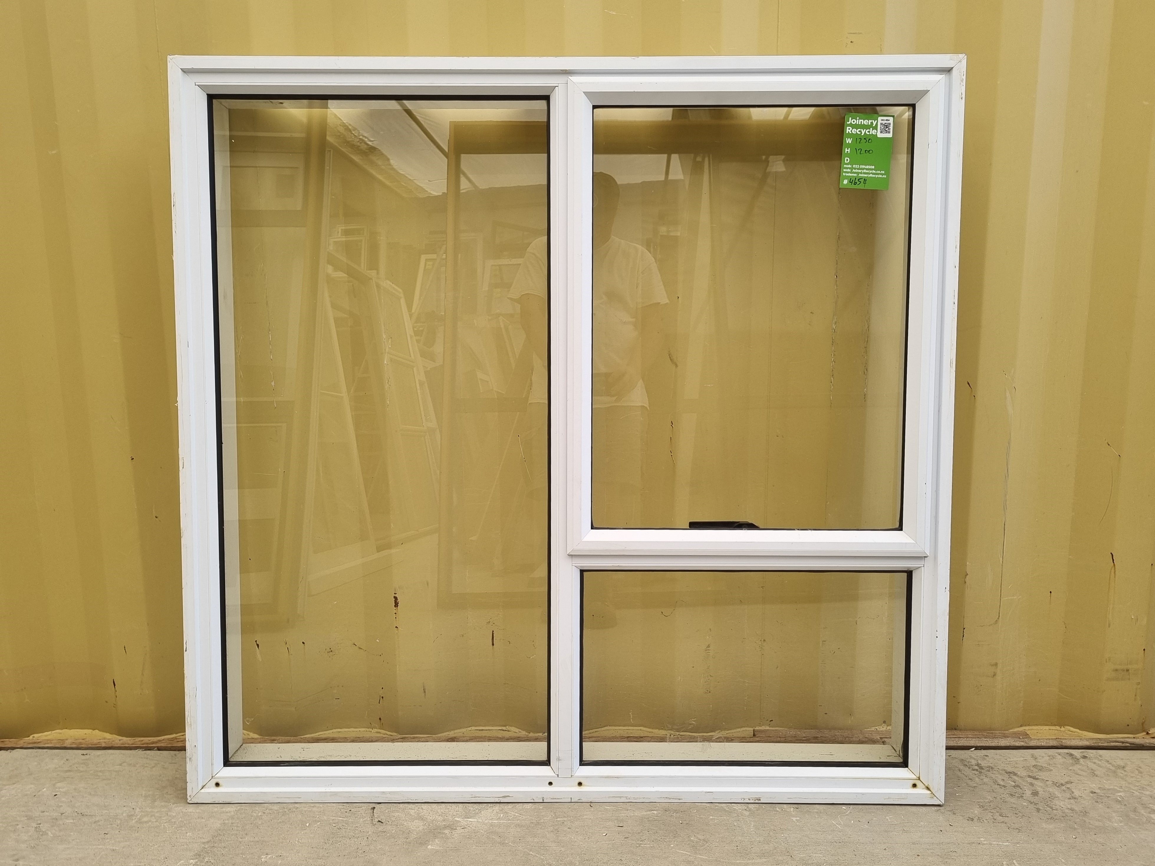 Aluminium Window White  1250 W  x  1200 H  [#4654 SF] Joinery Recycle
