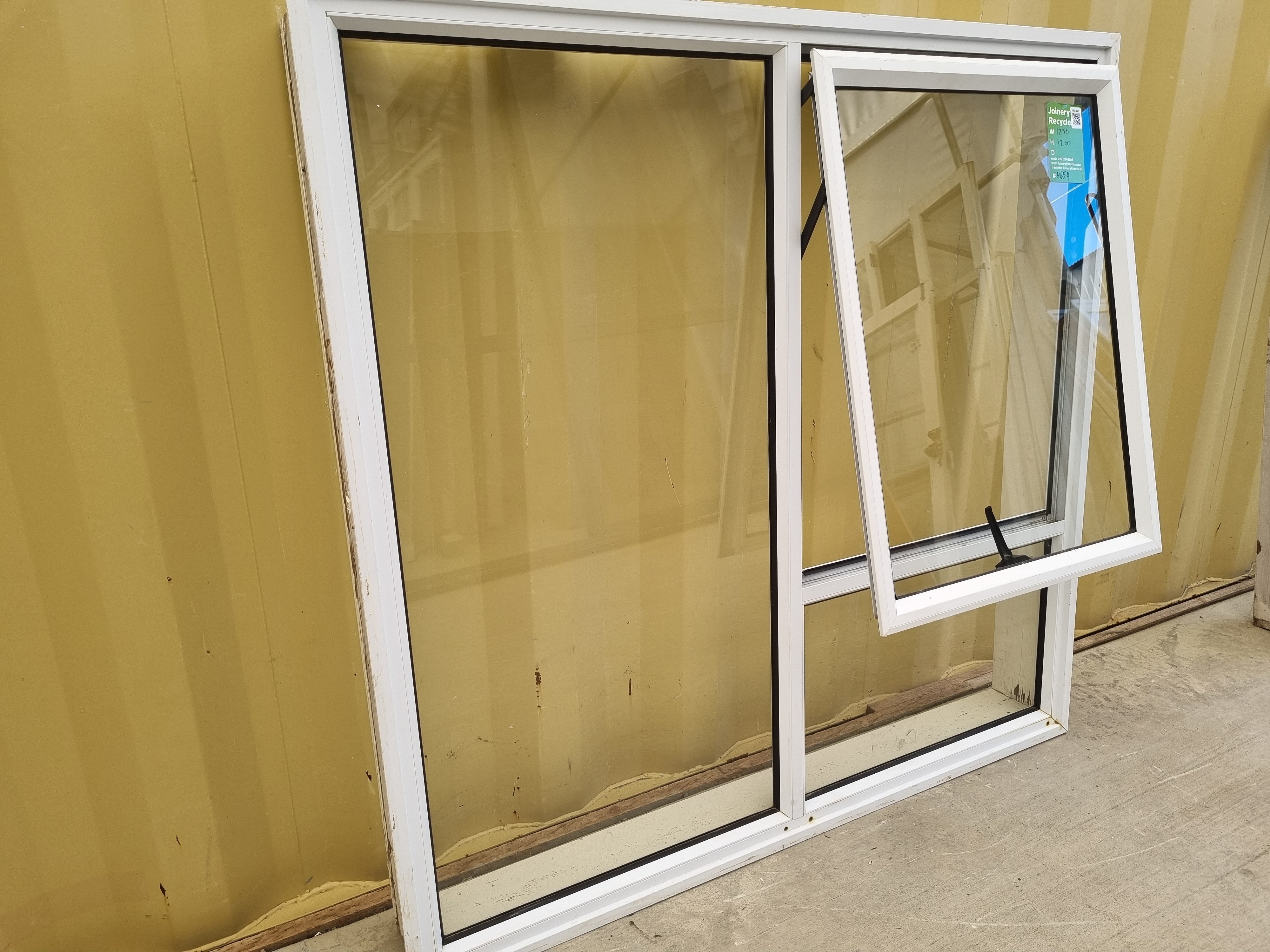 Aluminium Window White  1250 W  x  1200 H  [#4654 SF] Joinery Recycle