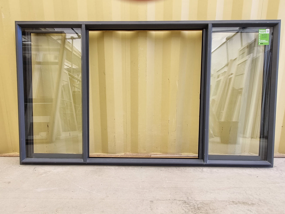 SLIDING Aluminium Window Charcoal / Brown 2000 W  x 1100 H [#5036 SF] Joinery Recycle