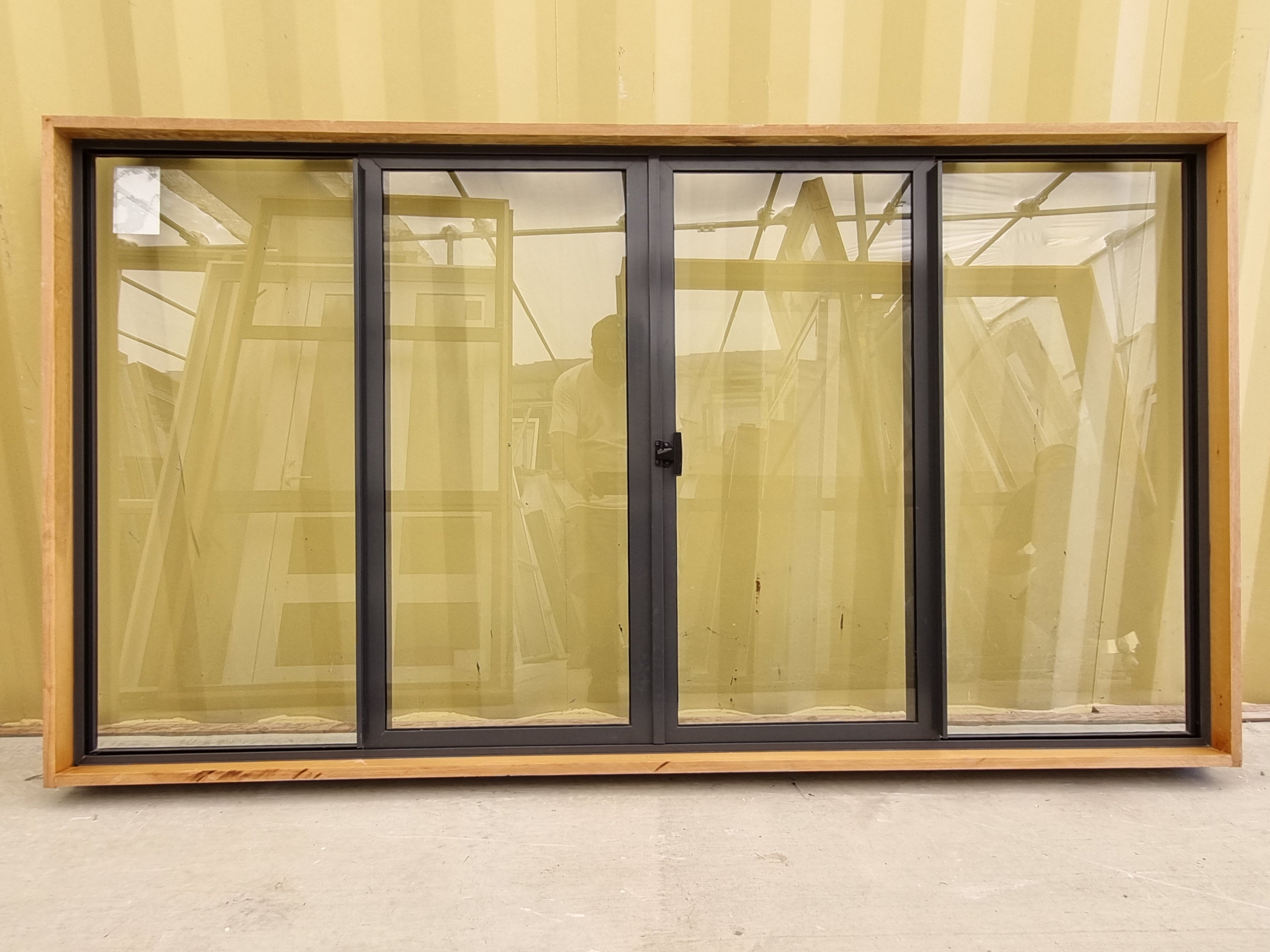 SLIDING Aluminium Window Charcoal / Brown 2000 W  x 1100 H [#5036 SF] Joinery Recycle