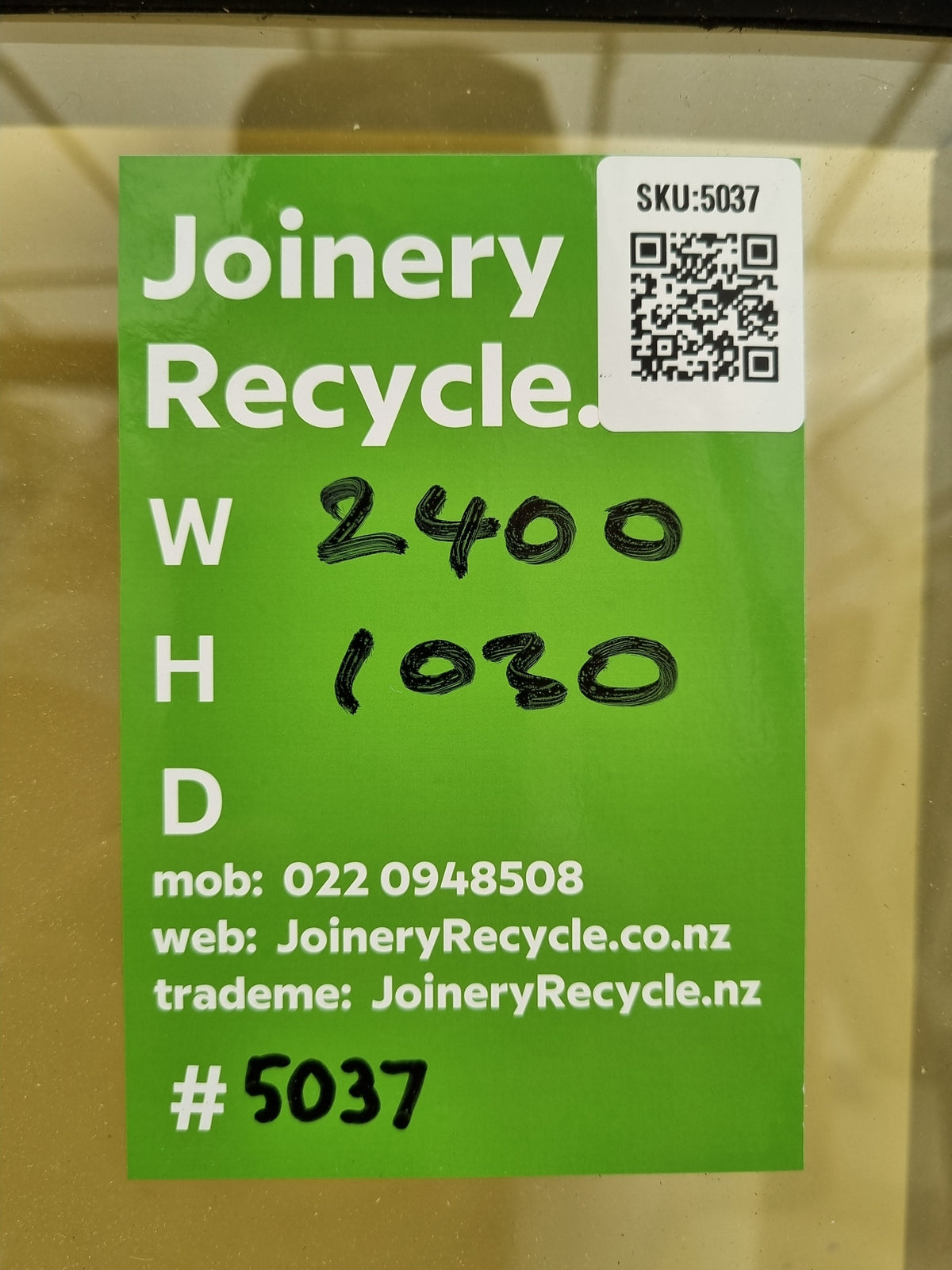 SLIDING Aluminium Window Charcoal / Brown 2000 W  x 1100 H [#5036 SF] Joinery Recycle
