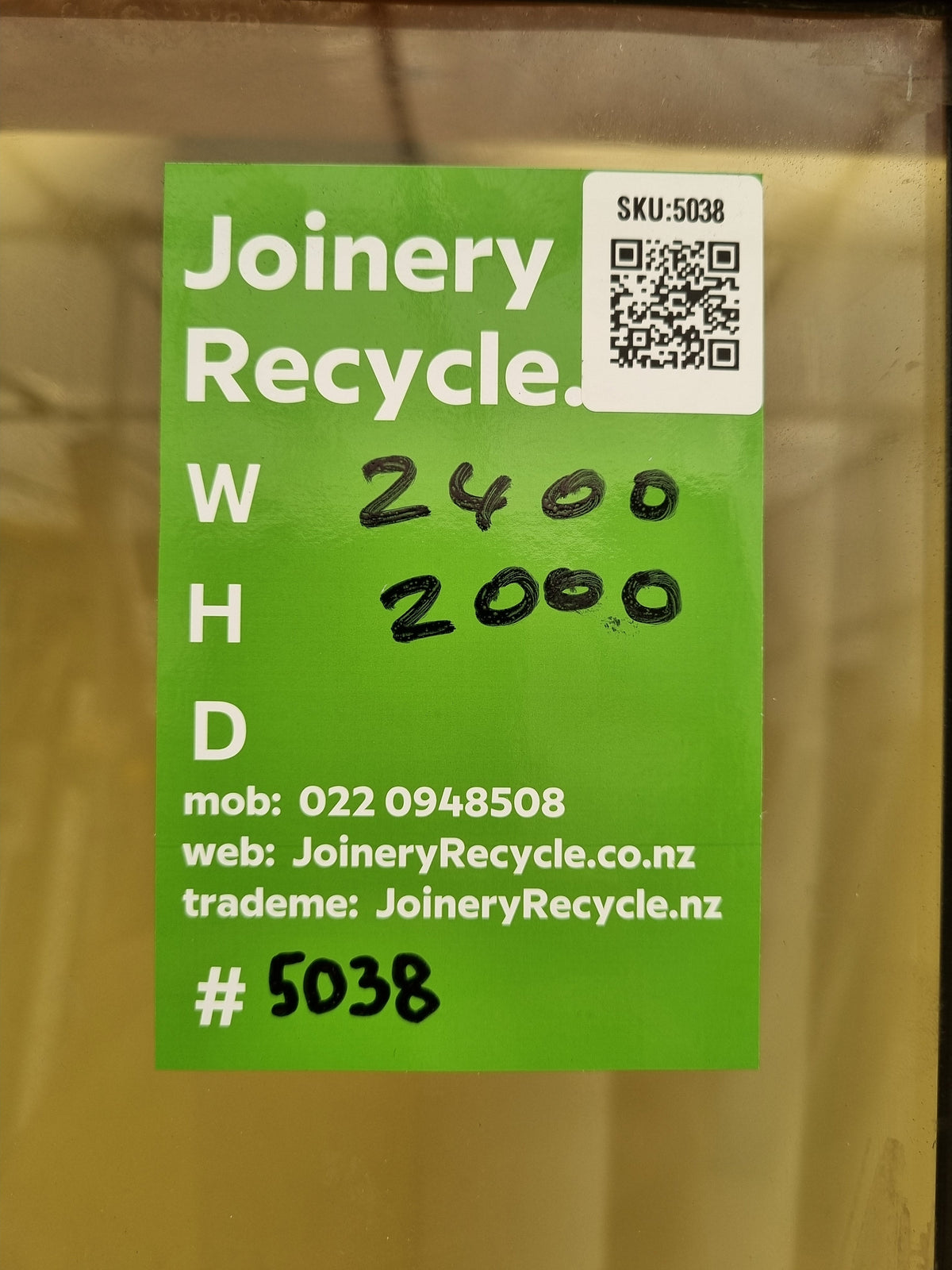 RANCH SLIDER Dark Bluey Grey  2400 W x 2000 H [#5038] Joinery Recycle
