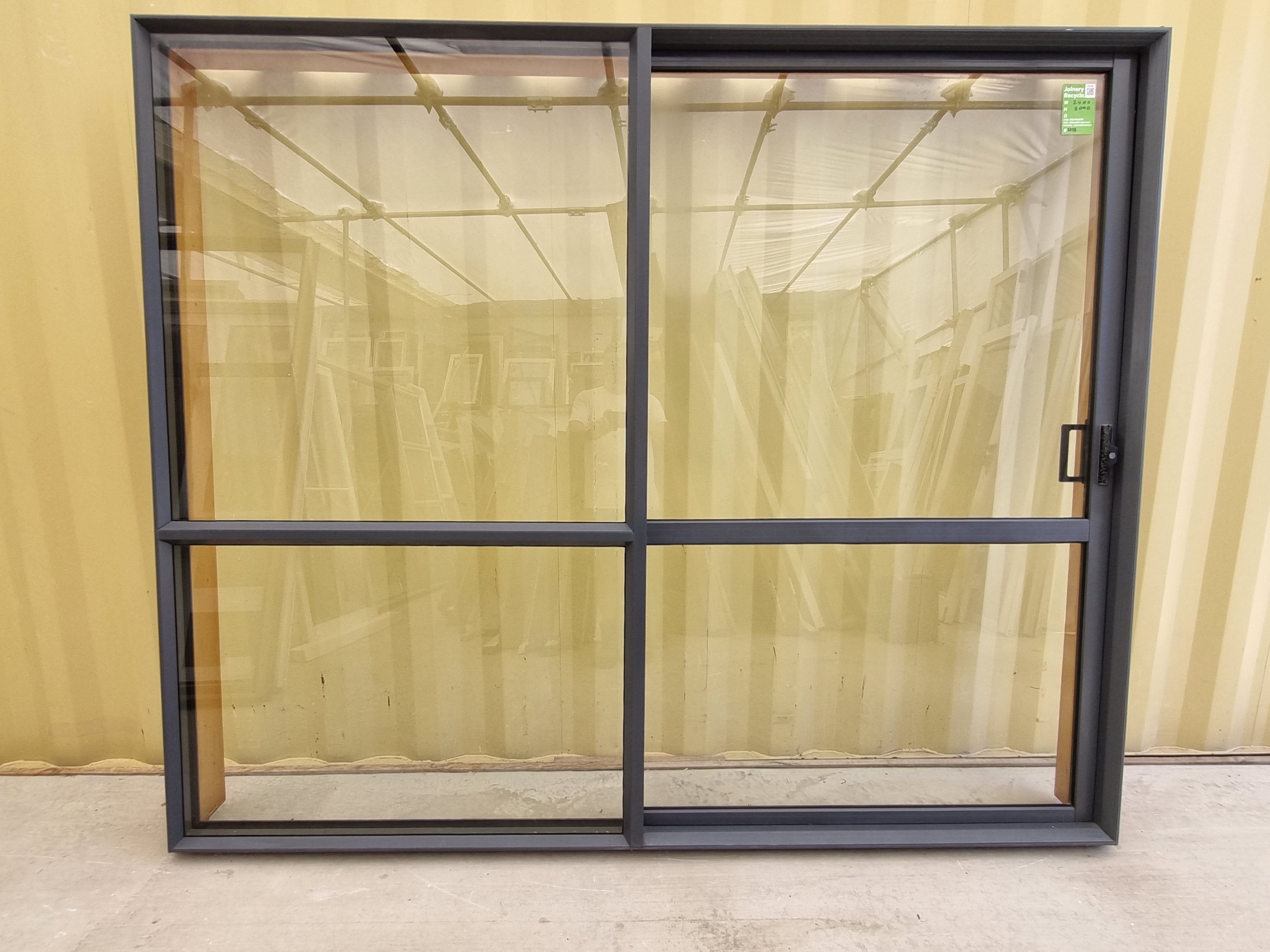RANCH SLIDER Dark Bluey Grey  2400 W x 2000 H [#5038] Joinery Recycle
