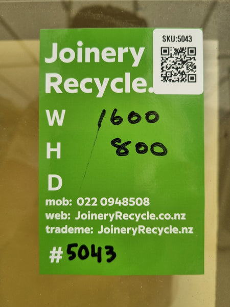 Colonial Aluminium Window White   1600 W  x 800 H  [#5043] Joinery Recycle