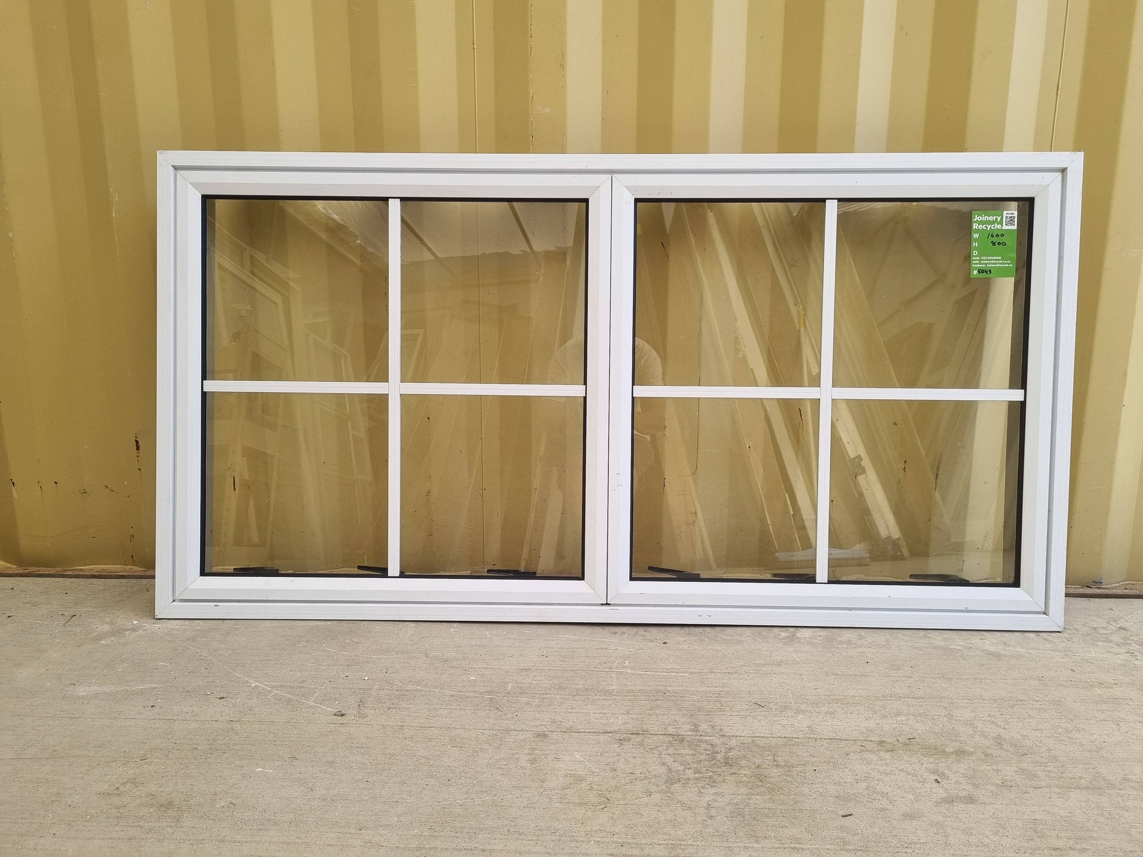 Colonial Aluminium Window White   1600 W  x 800 H  [#5043] Joinery Recycle