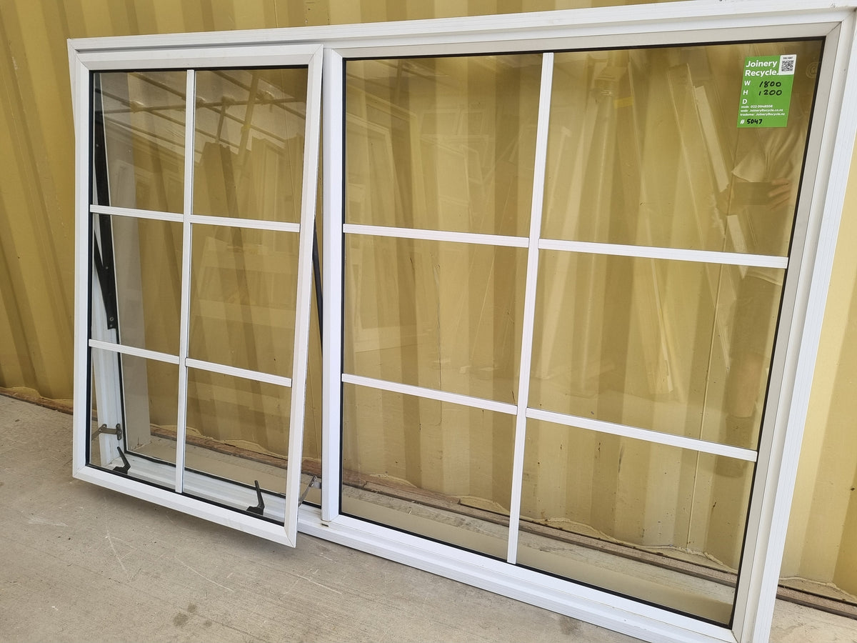 Colonial Aluminium Window White   1800 W  x 1200 H  [#5047] Joinery Recycle