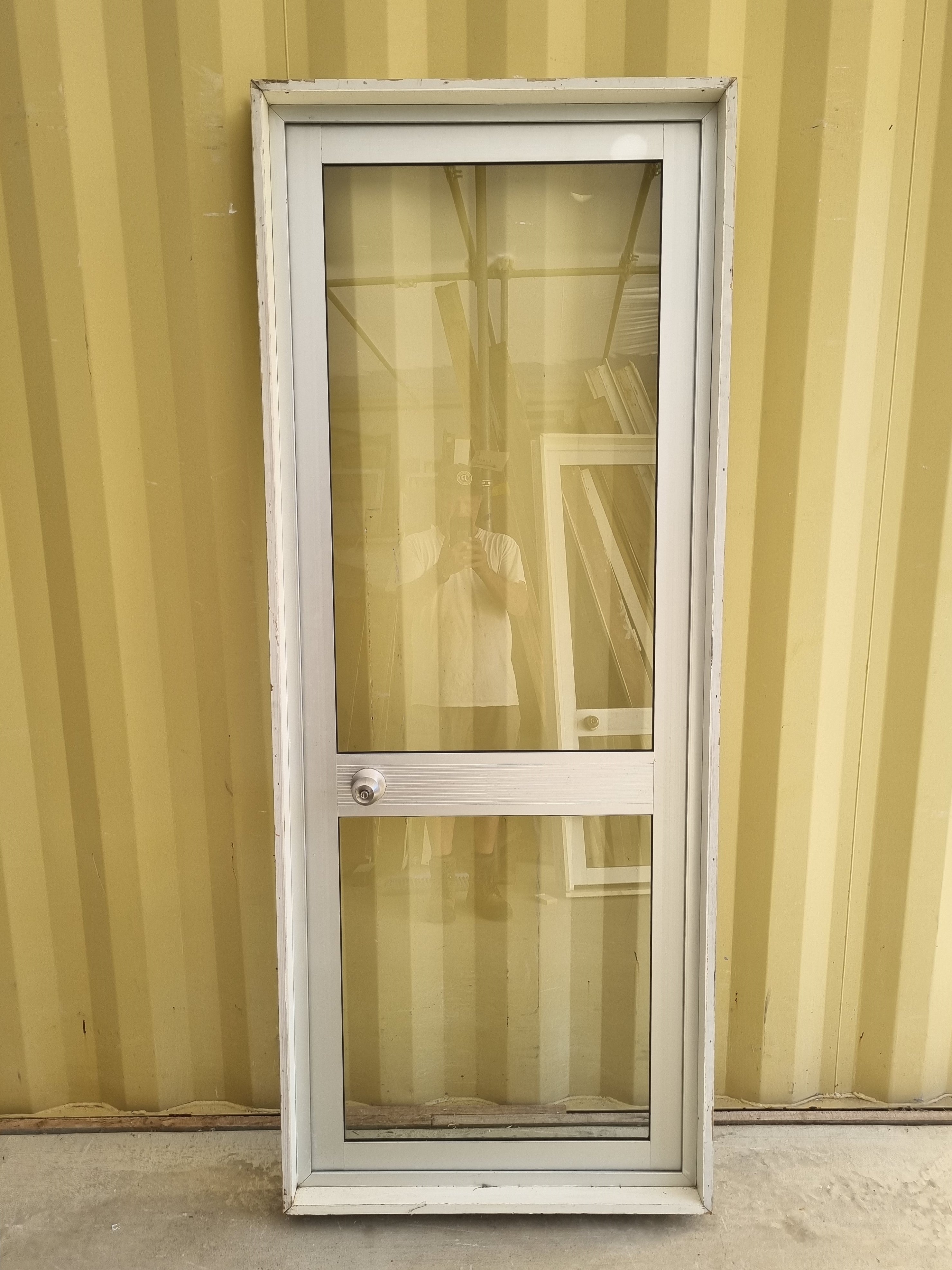 Aluminium & Glass Single Door 800 W x 2000 H  [#5049 SF] Joinery Recycle