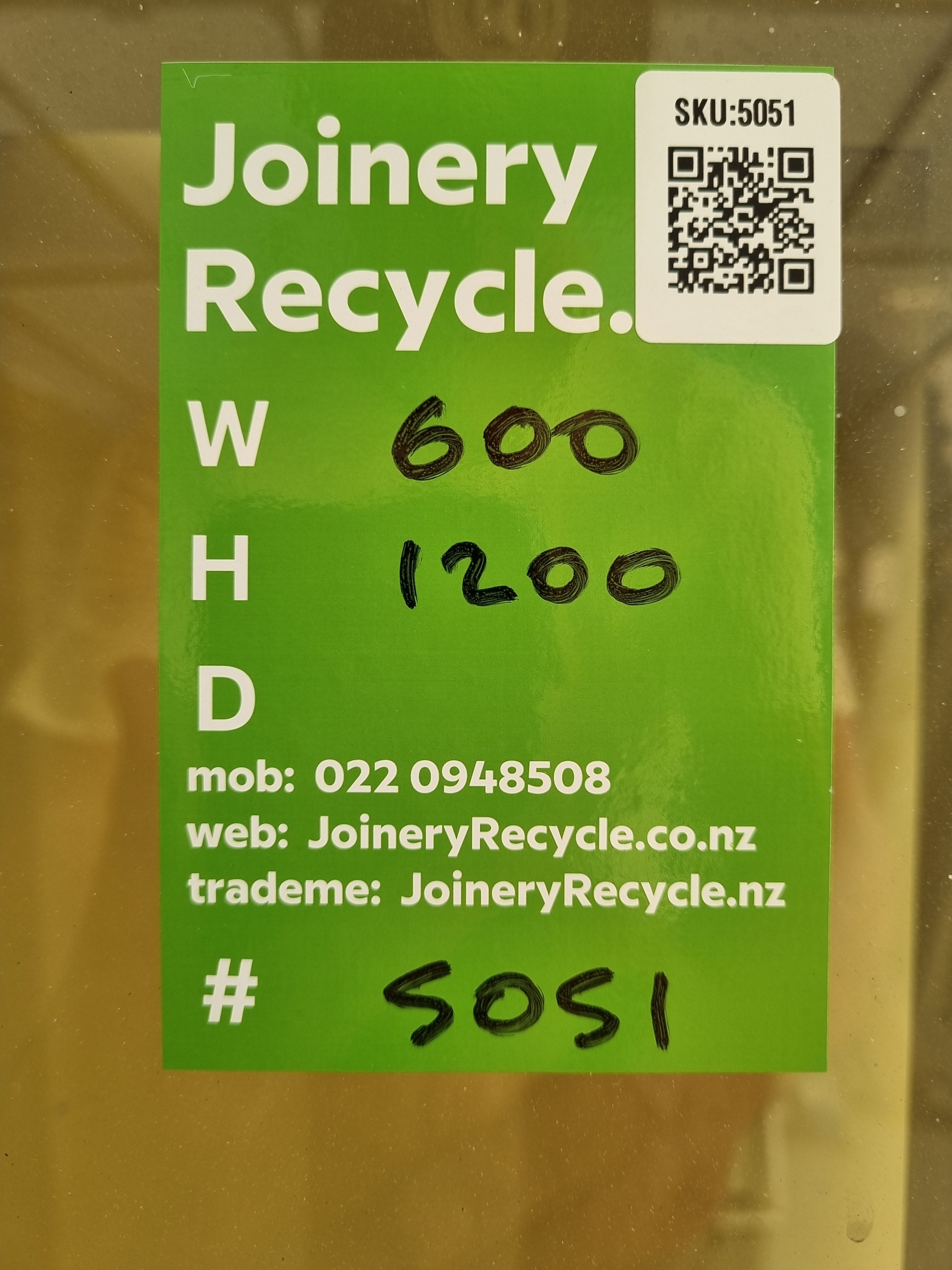 Colonial Aluminium Window White   600 W  x 1200 H  [#5051] Joinery Recycle