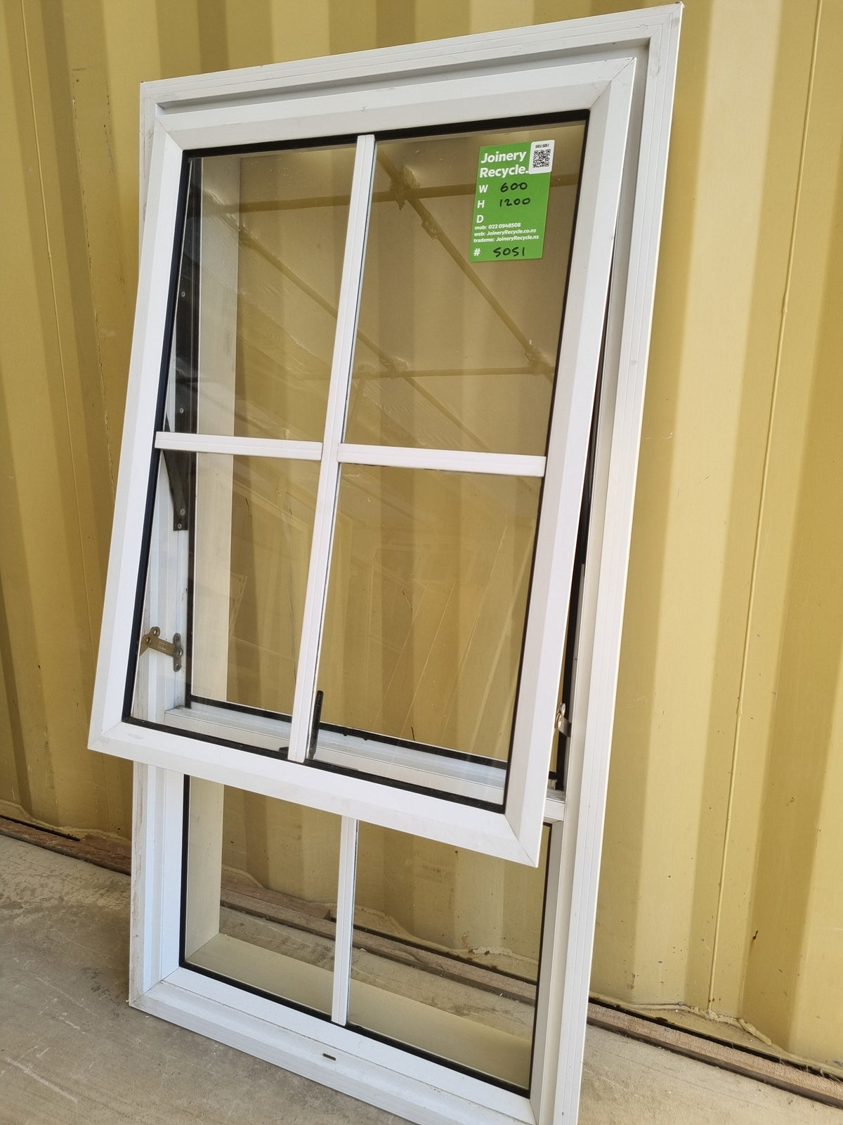 Colonial Aluminium Window White   600 W  x 1200 H  [#5051] Joinery Recycle