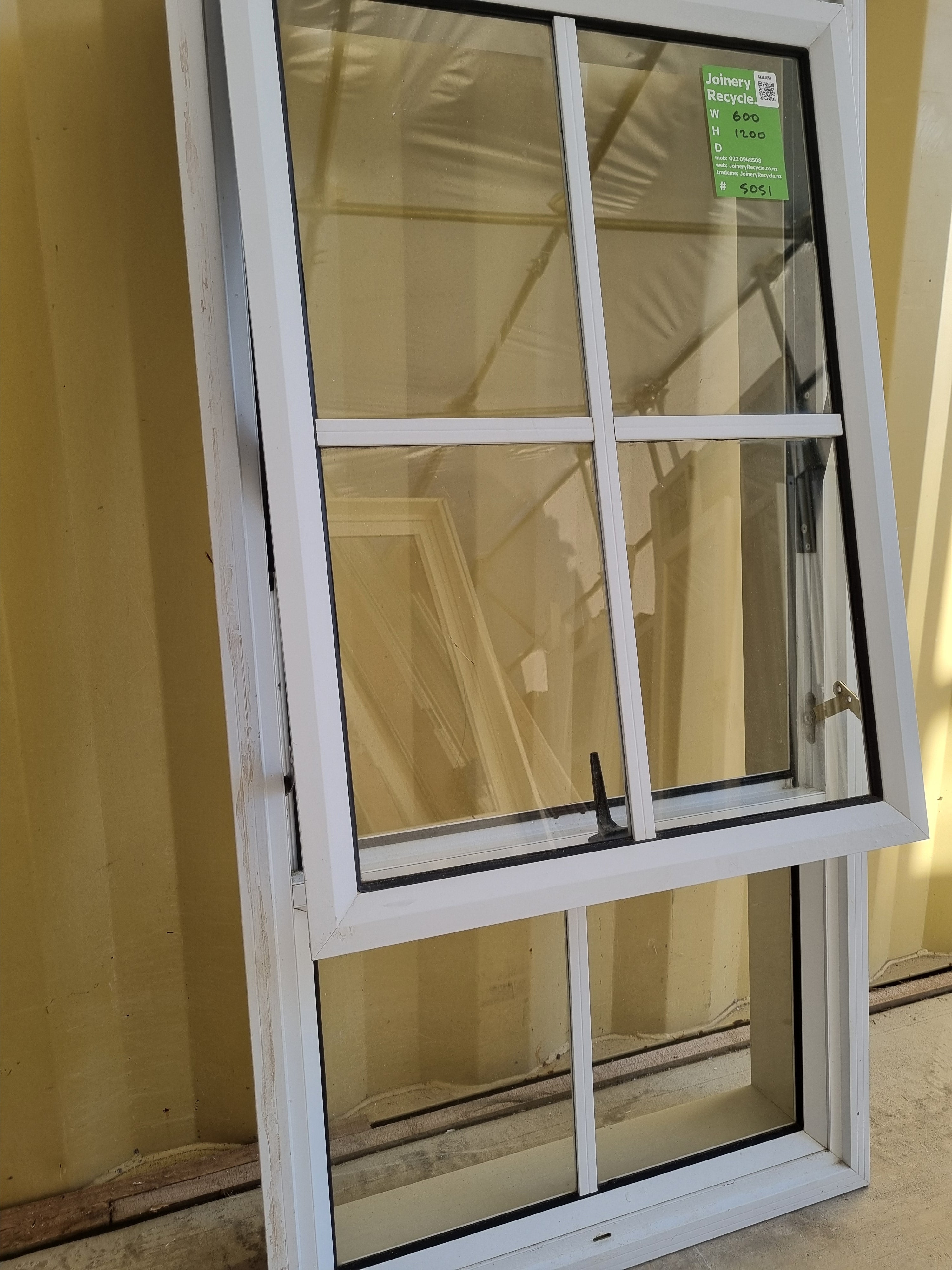 Colonial Aluminium Window White   600 W  x 1200 H  [#5051] Joinery Recycle