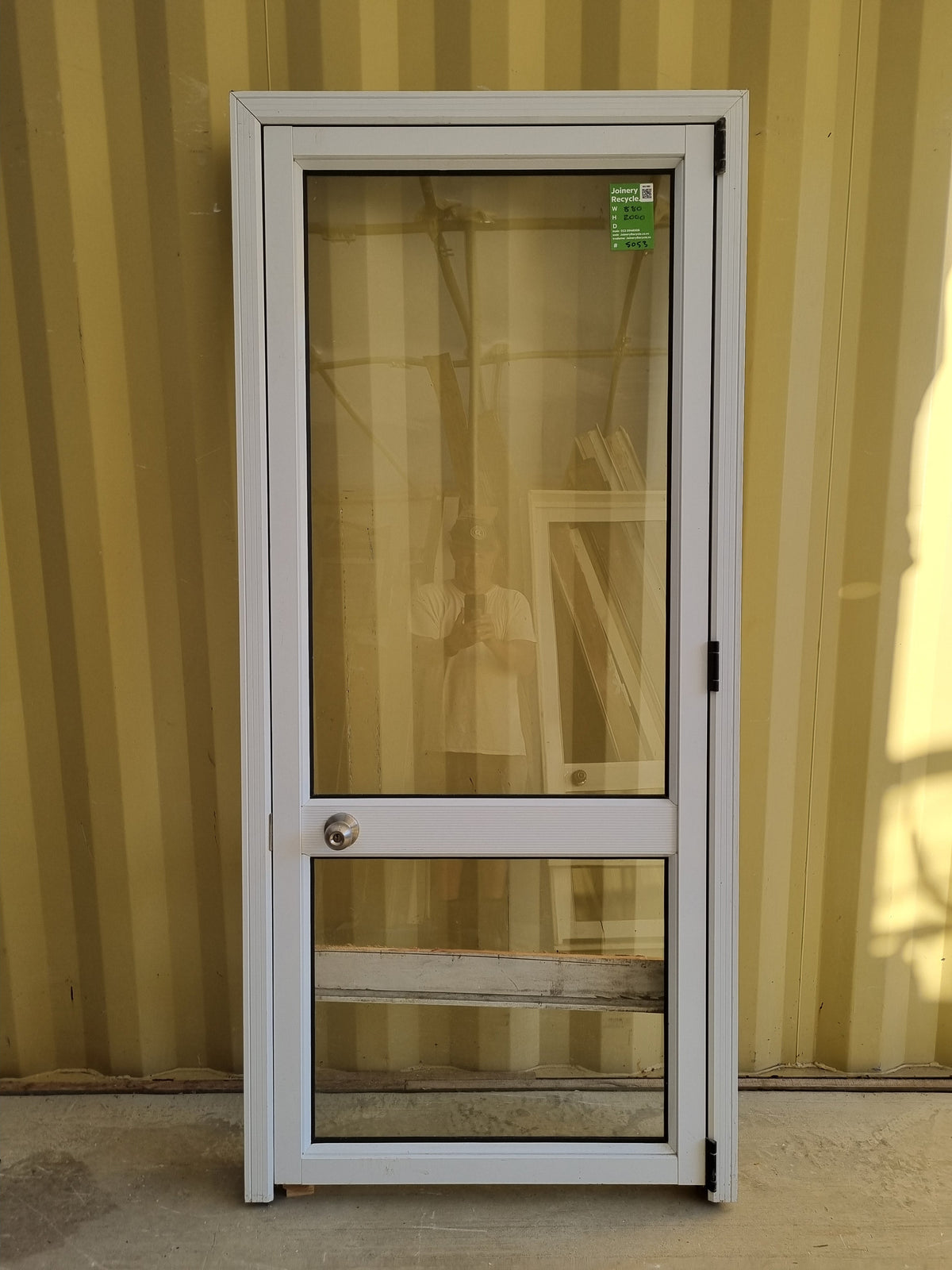 Aluminium & Glass Single Door 880 W x 2000 H  [#5053 SF] Joinery Recycle