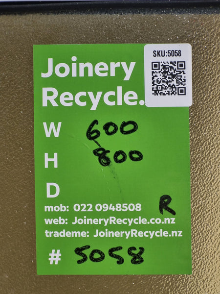 Aluminium Window White   600 W  x 800  H  [#5058 SF] Joinery Recycle