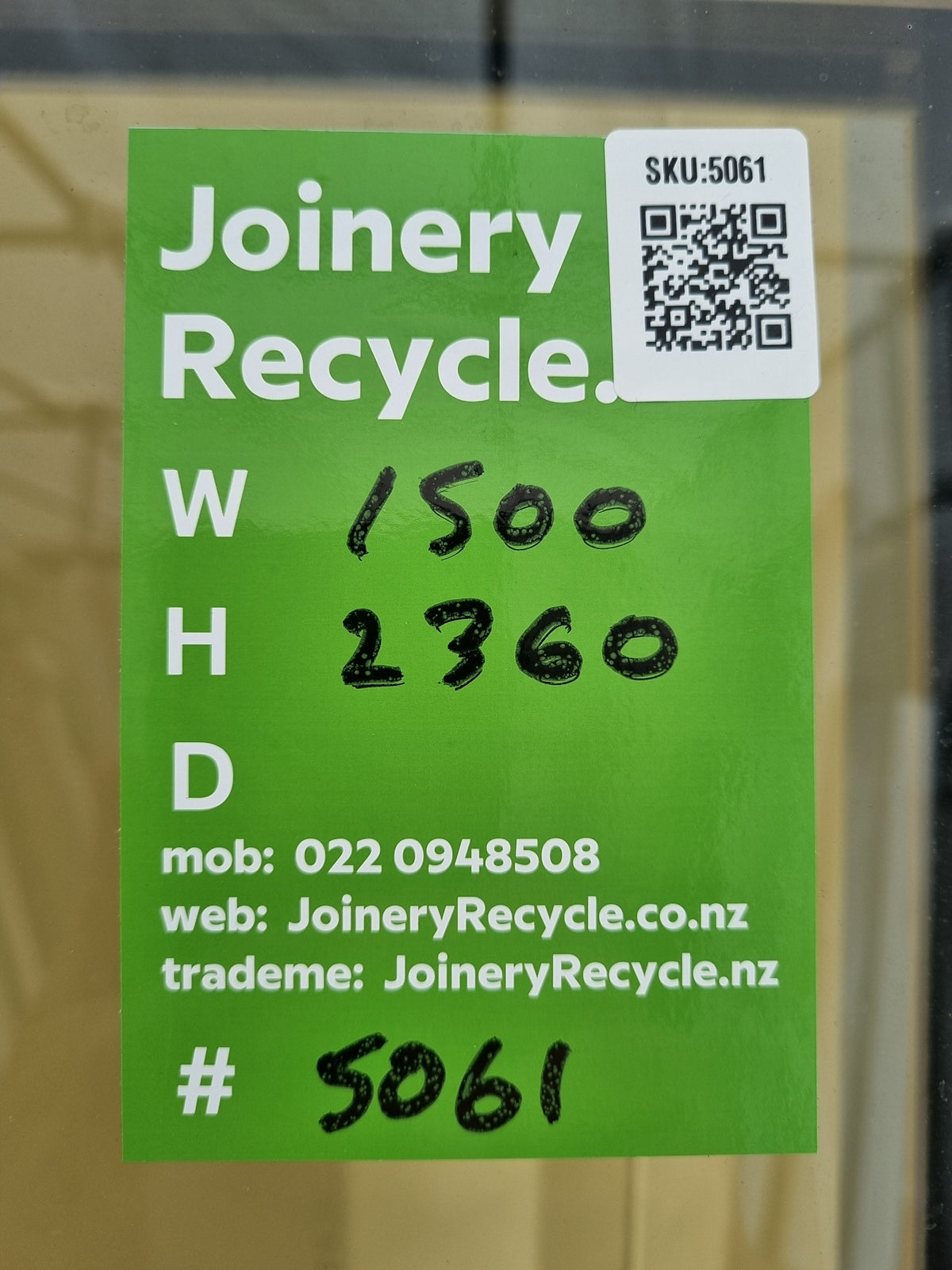 RANCH SLIDER Beige  1500 W x 2360 H [# 5061] Joinery Recycle