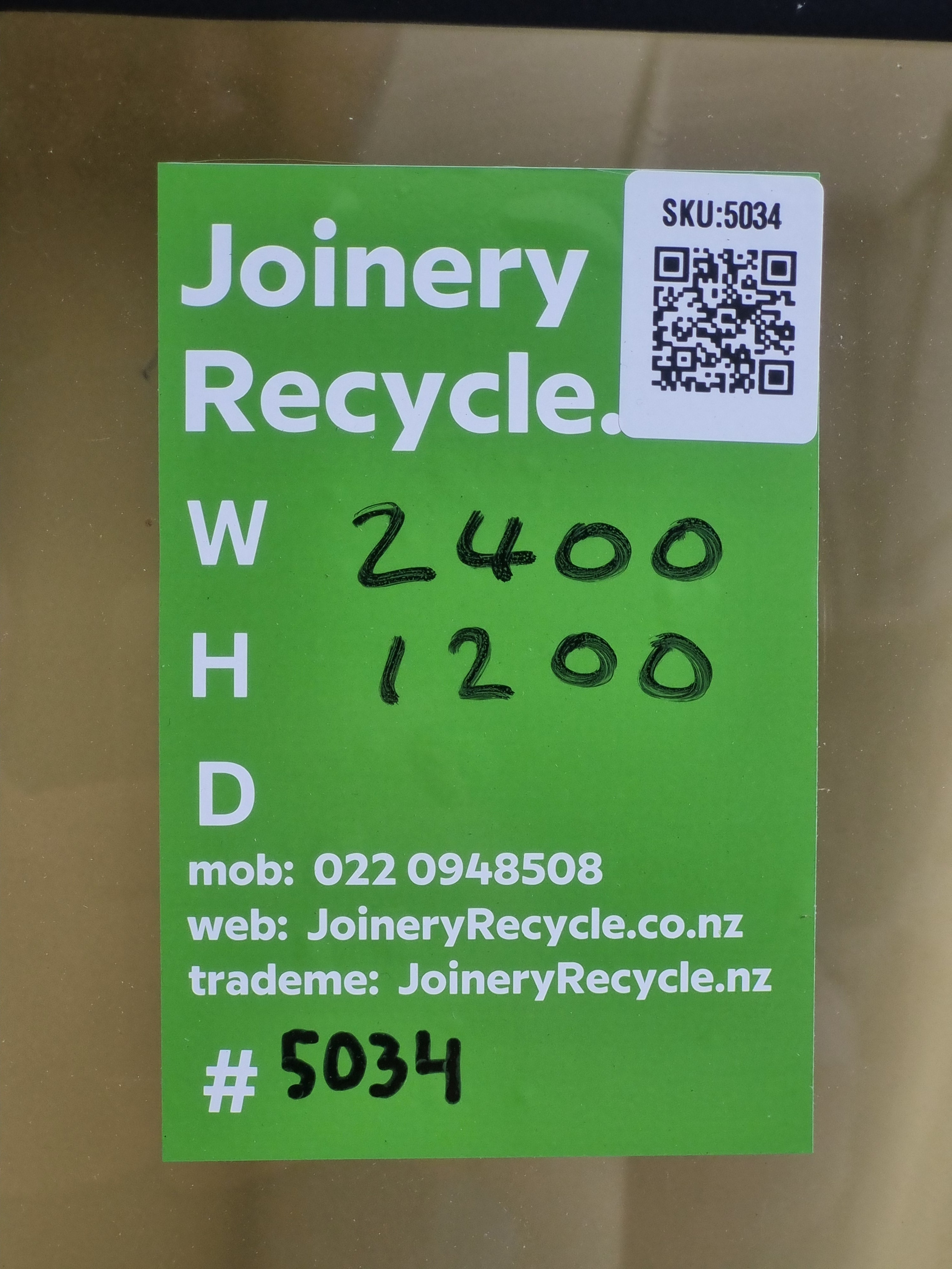 Aluminium Window Silver 2400 W  x 1200 H [#5034] Joinery Recycle