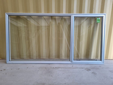 Aluminium Window Silver 2400 W  x 1200 H [#5034] Joinery Recycle