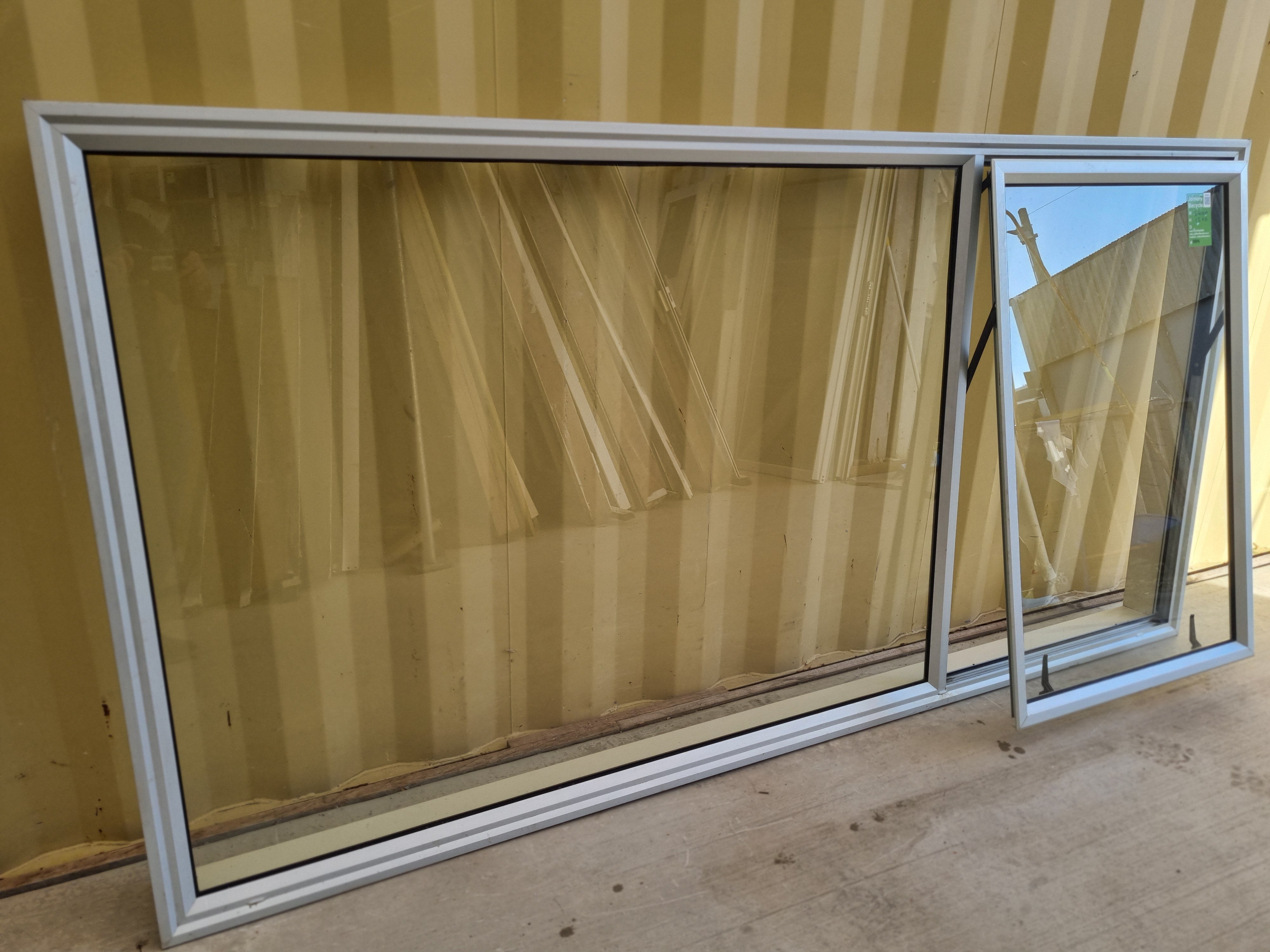Aluminium Window Silver 2400 W  x 1200 H [#5034] Joinery Recycle