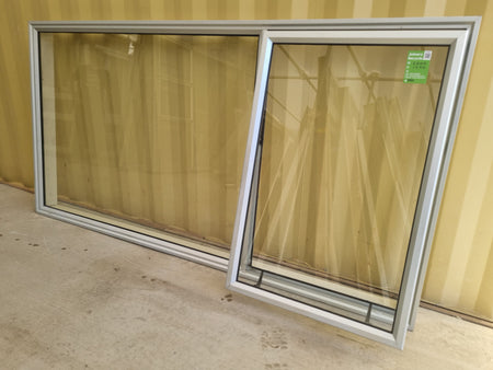 Aluminium Window Silver 2400 W  x 1200 H [#5034] Joinery Recycle